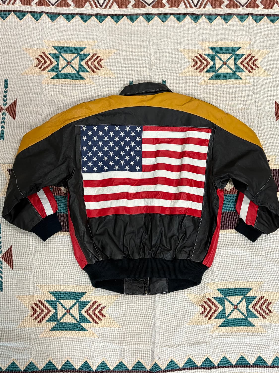 USA patch real leather bomber jacket 상품이미지7