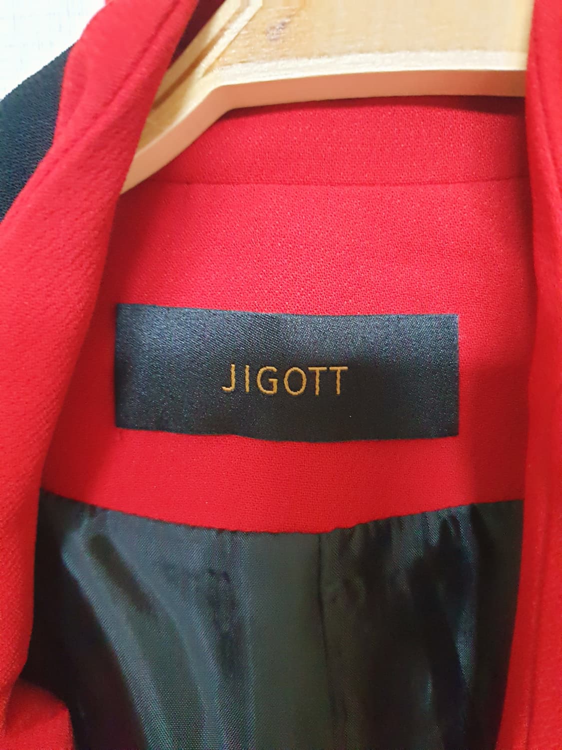 JIGOTT 정품 어깨패드 롱자켓 55 레드 상품이미지6
