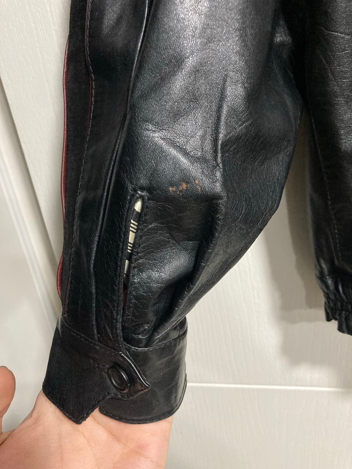 90s 레더 패널 자켓 상품이미지7