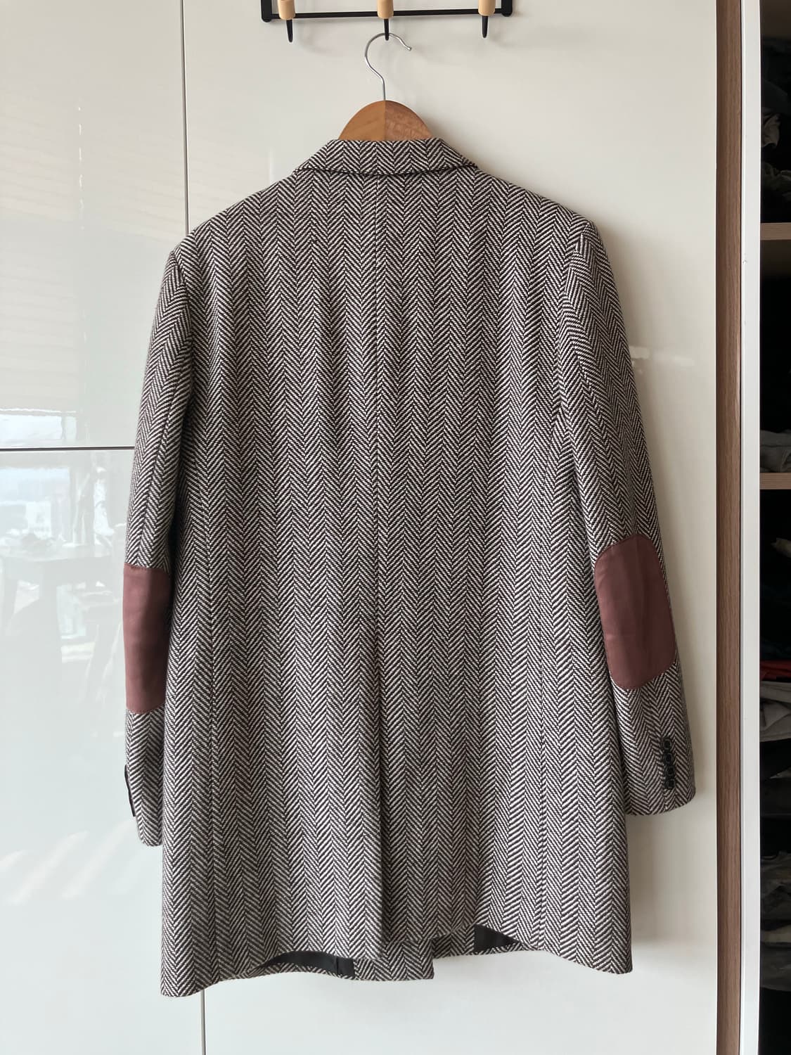 브라운 헤링본 셋업 상의 상품이미지2