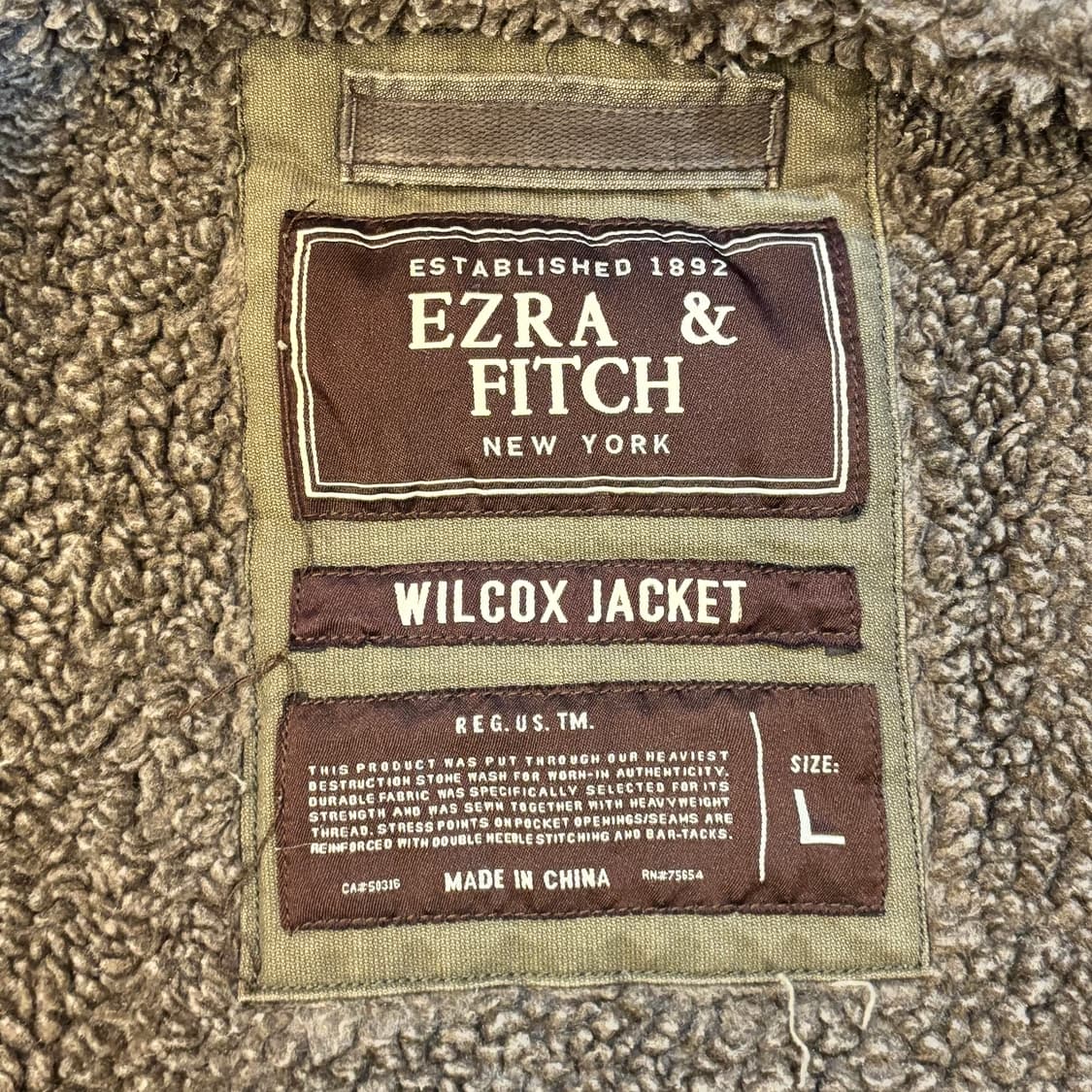 에즈라앤피치 양털 카키야상자켓  상품이미지4