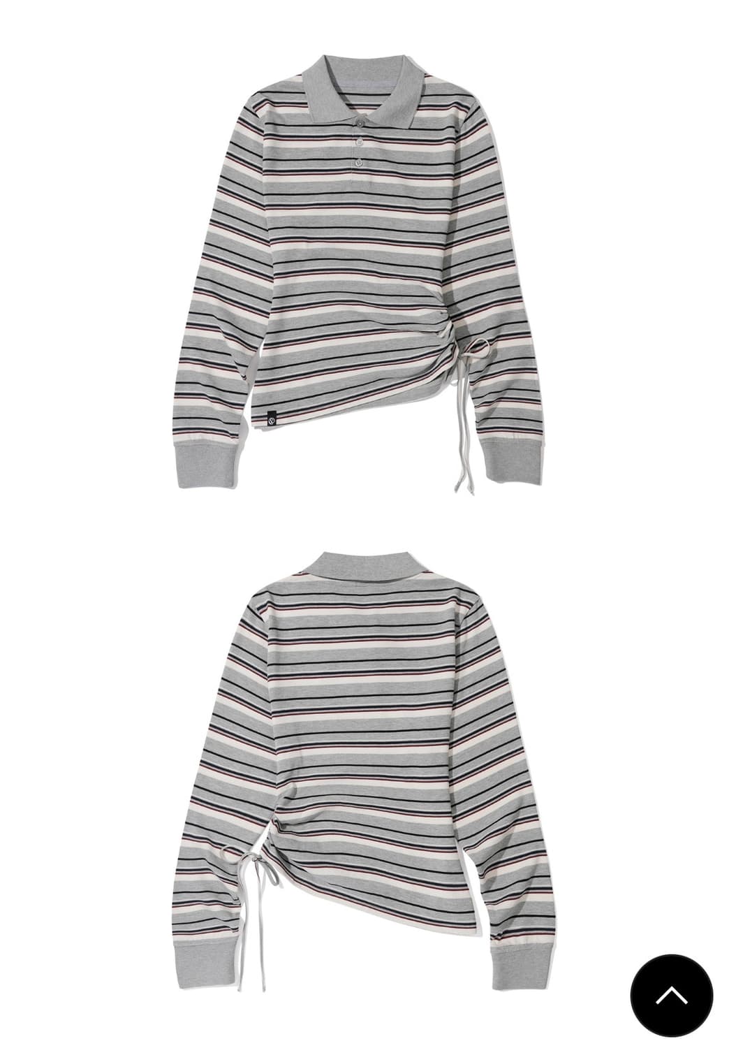 새상품) 세컨모놀로그 스트라이프 셔링 카라 롱슬리브 카라티 상품이미지2