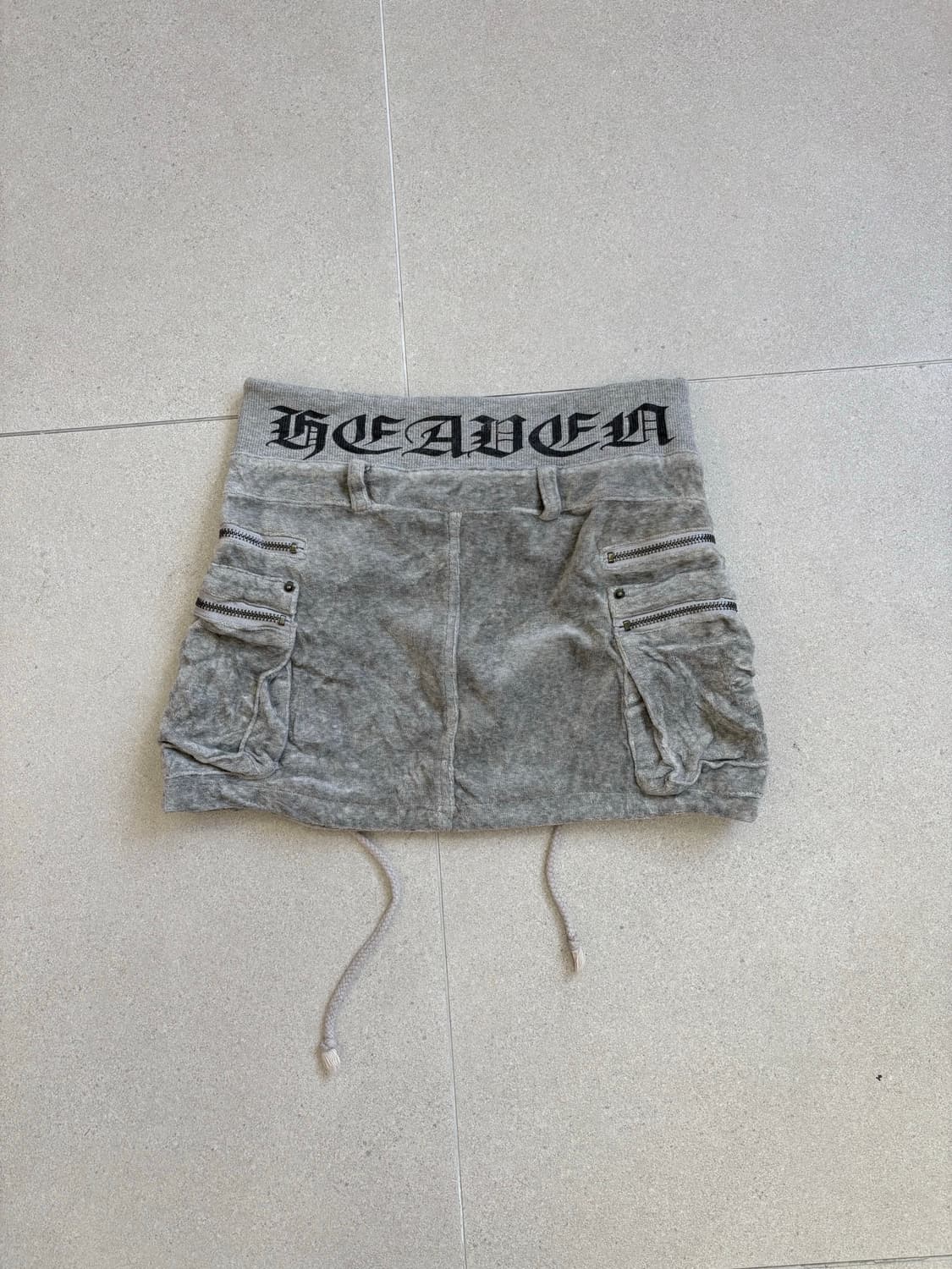 그레이 벨벳 카고 스커트 상품이미지4