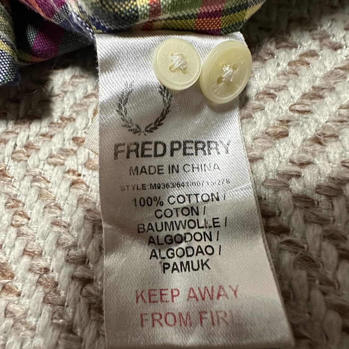 FRED PERRY madras shirt 상품이미지5