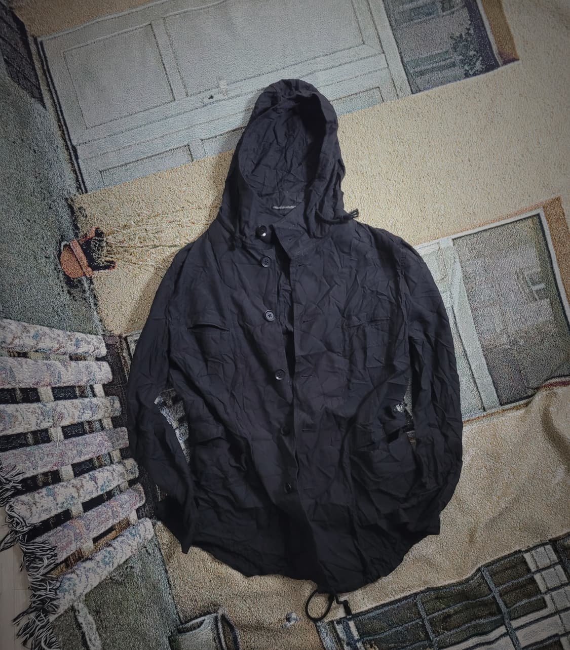 요지 야마모토 뿌르옴므 14ss주름가공 후드 자켓 상품이미지9