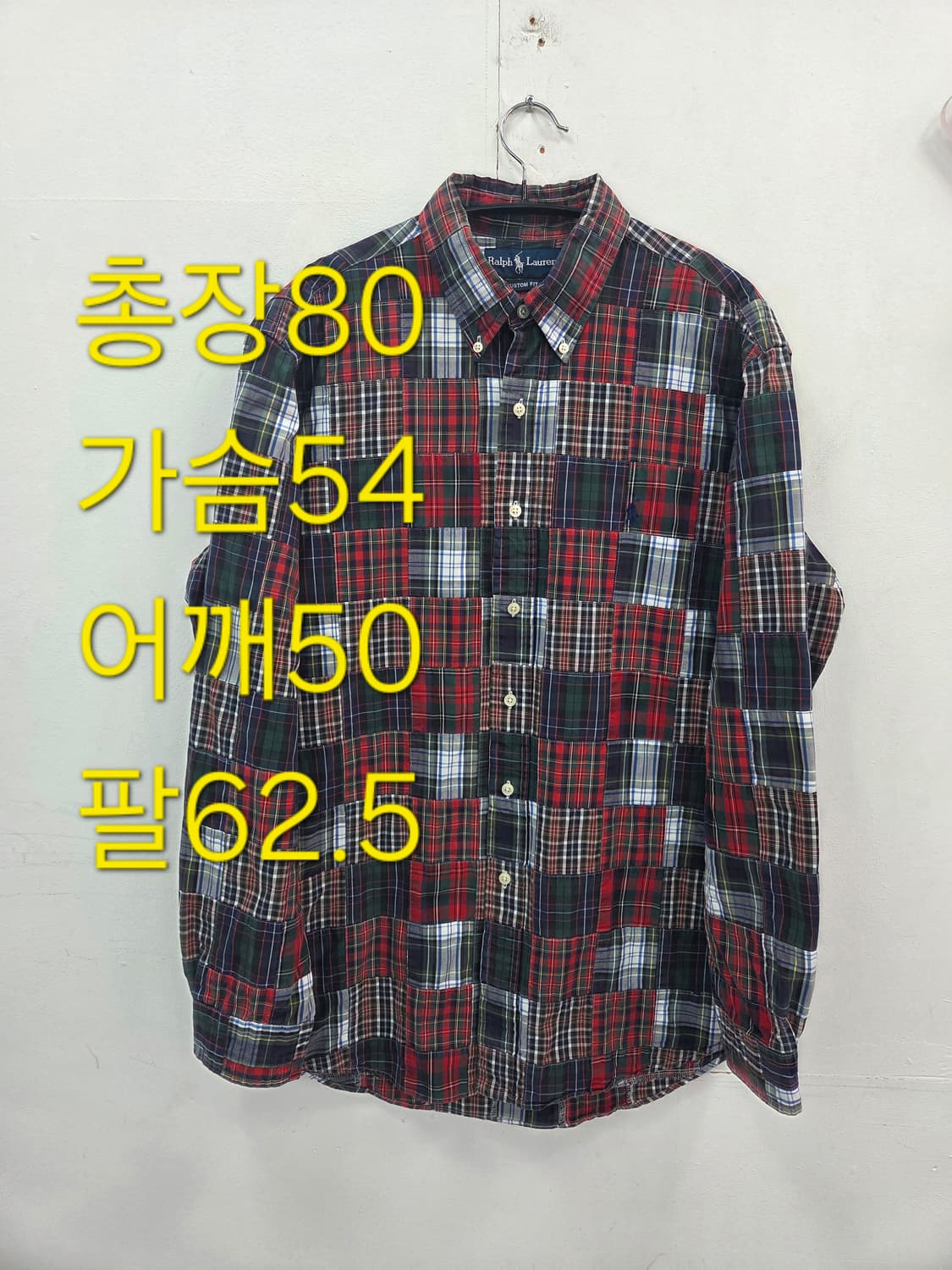 L 폴로 랄프로렌 패치워크 체크 셔츠 상품이미지1