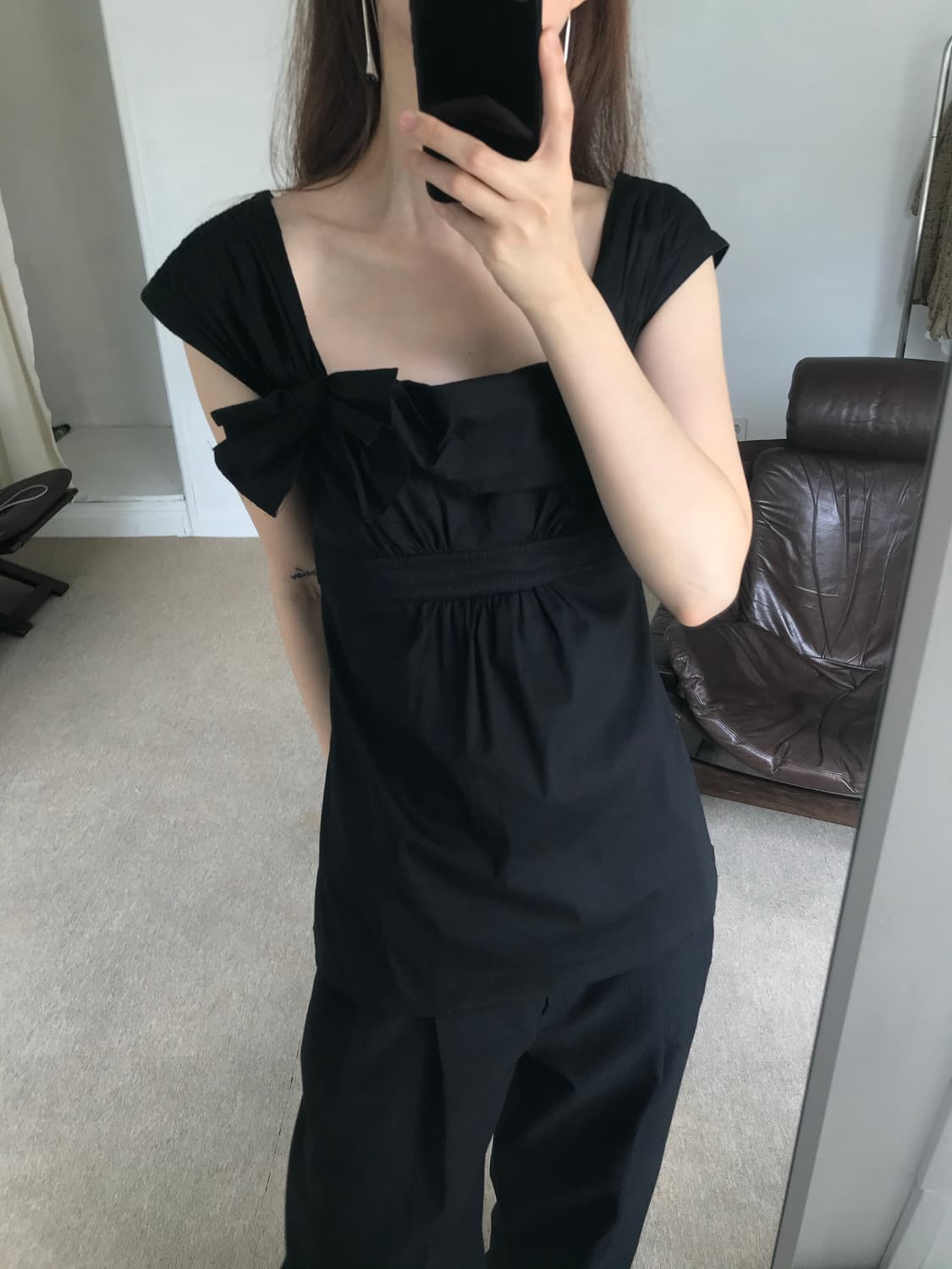black ribbon sleeveless 상품이미지3