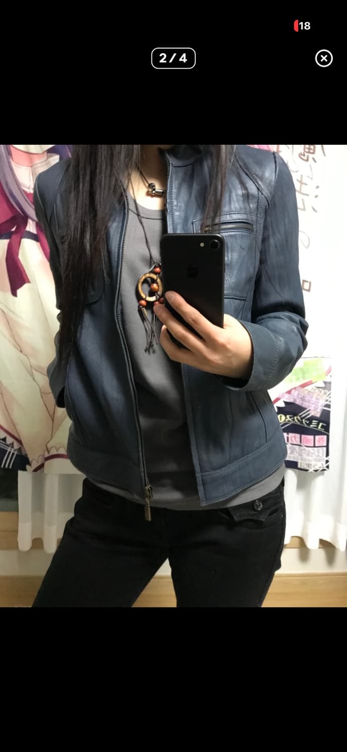 재패니스 블루 레더자켓 상품이미지2