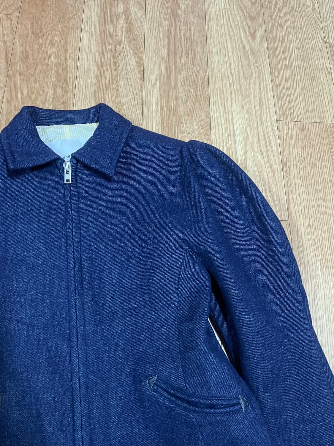 푸시버튼 투웨이지퍼 울린넨 자켓 상품이미지4