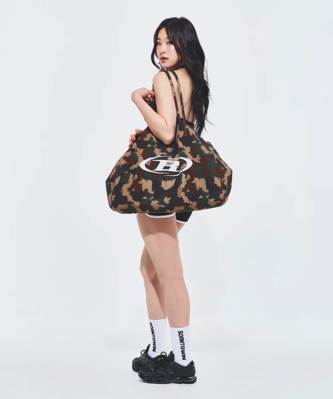 본투윈 심볼로고 카모패턴 빅 쇼퍼백 숄더백 가방 운동 헬스 여행 상품이미지3