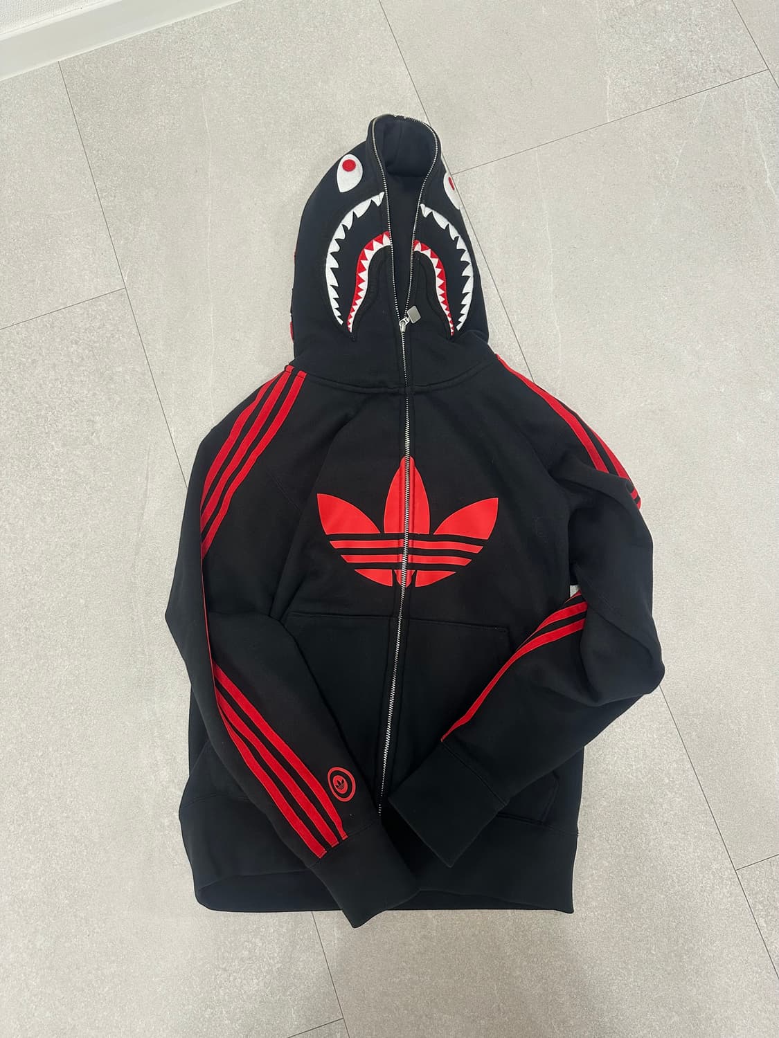 아디다스 x 베이프 얼티밋 샤크 후드 블랙 상품이미지3