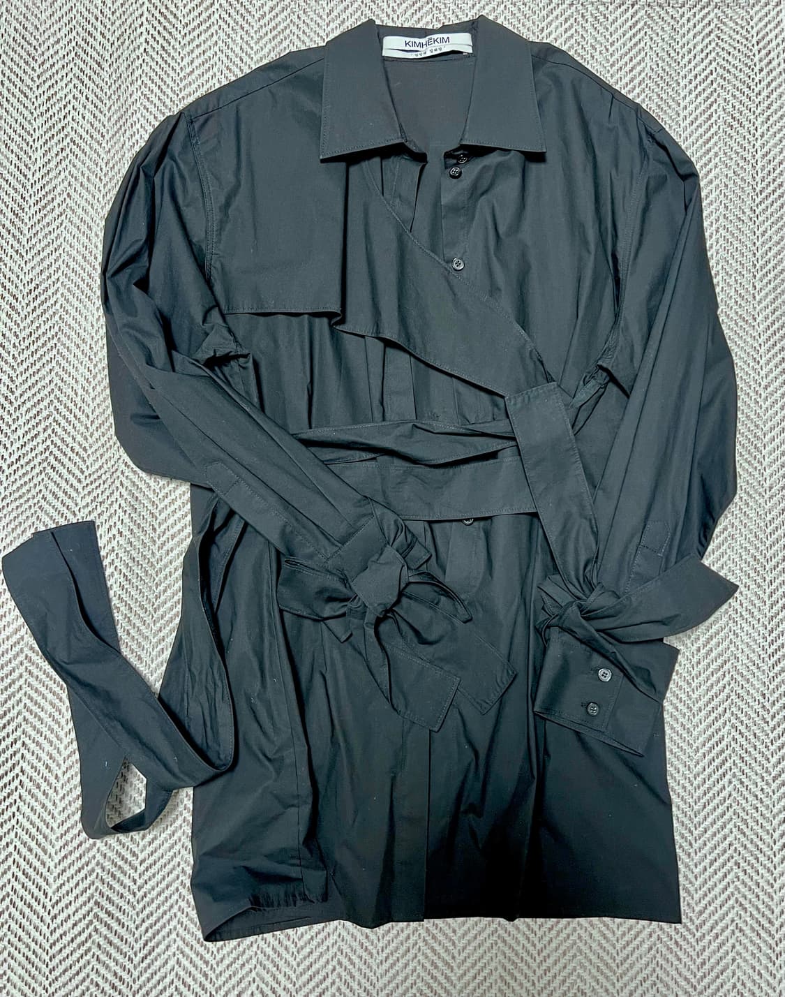 KIMHEKIM 여성용 벨트 셔츠 블랙 36 새상품 상품이미지1