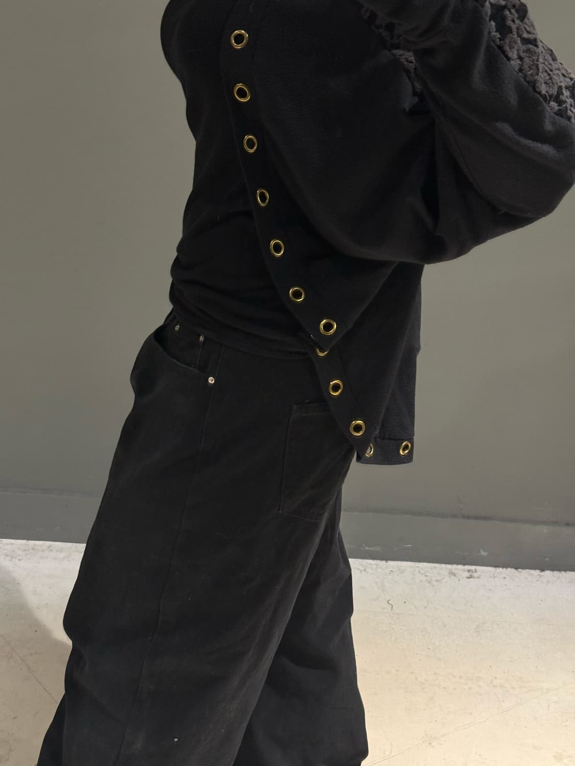 eyelet hole lace detail bolero cardigan  상품이미지5