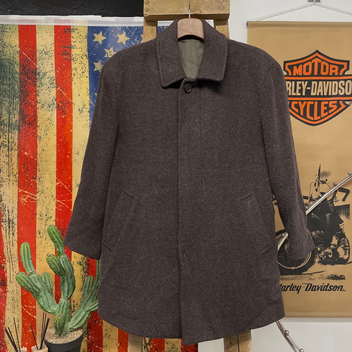 90s YSL 입생로랑 트윌 울 버튼 스트레이트 코트 상품이미지1