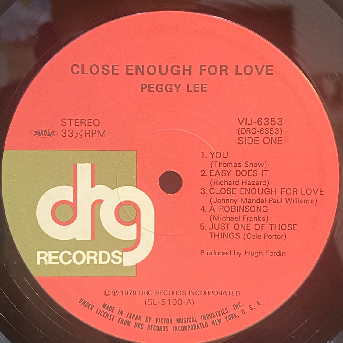 (LP) Peggy Lee -Close Enough For Love 상품이미지4