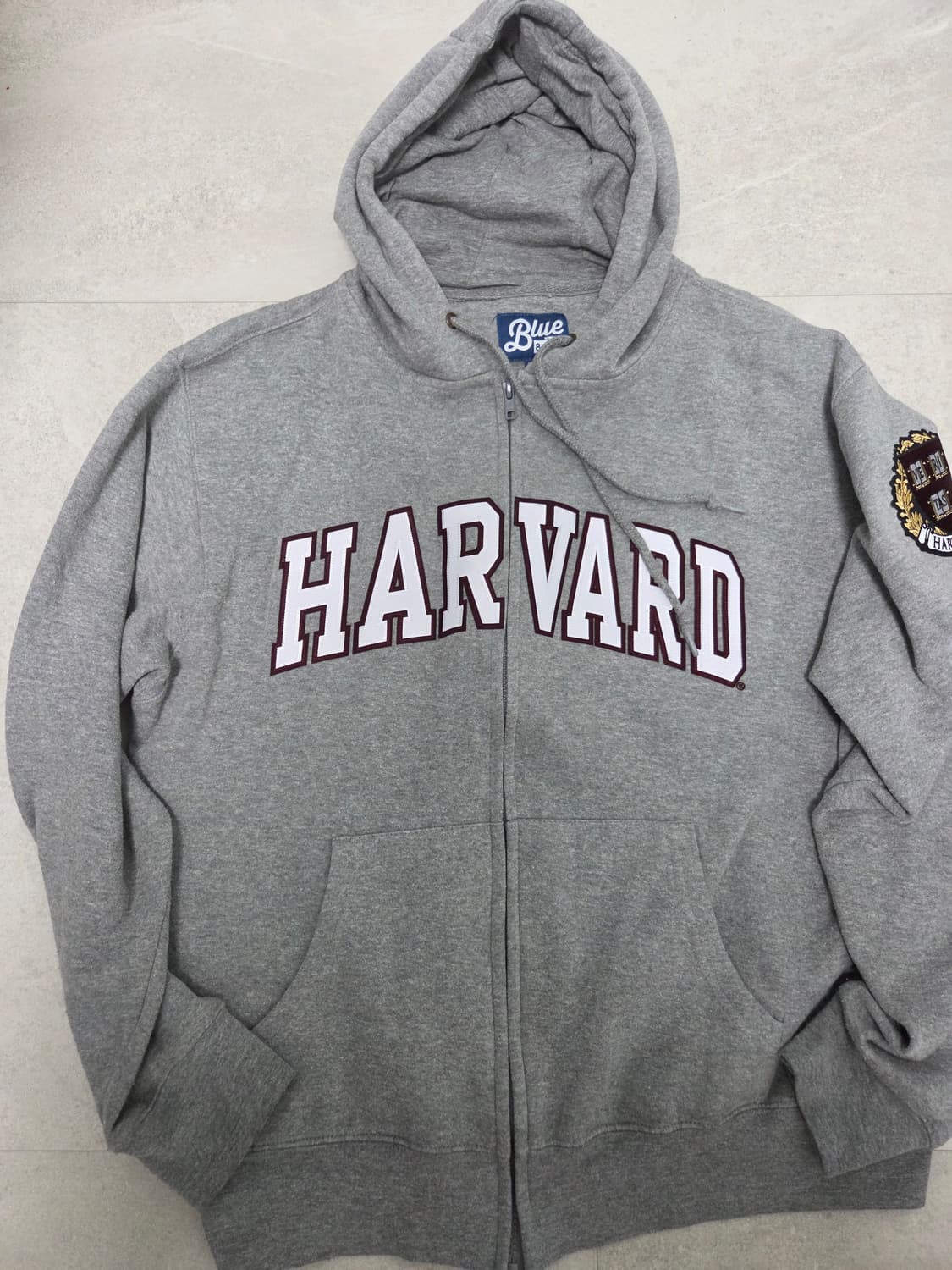 하버드 대학교 자수 로고 기모 후드 집업 상품이미지1