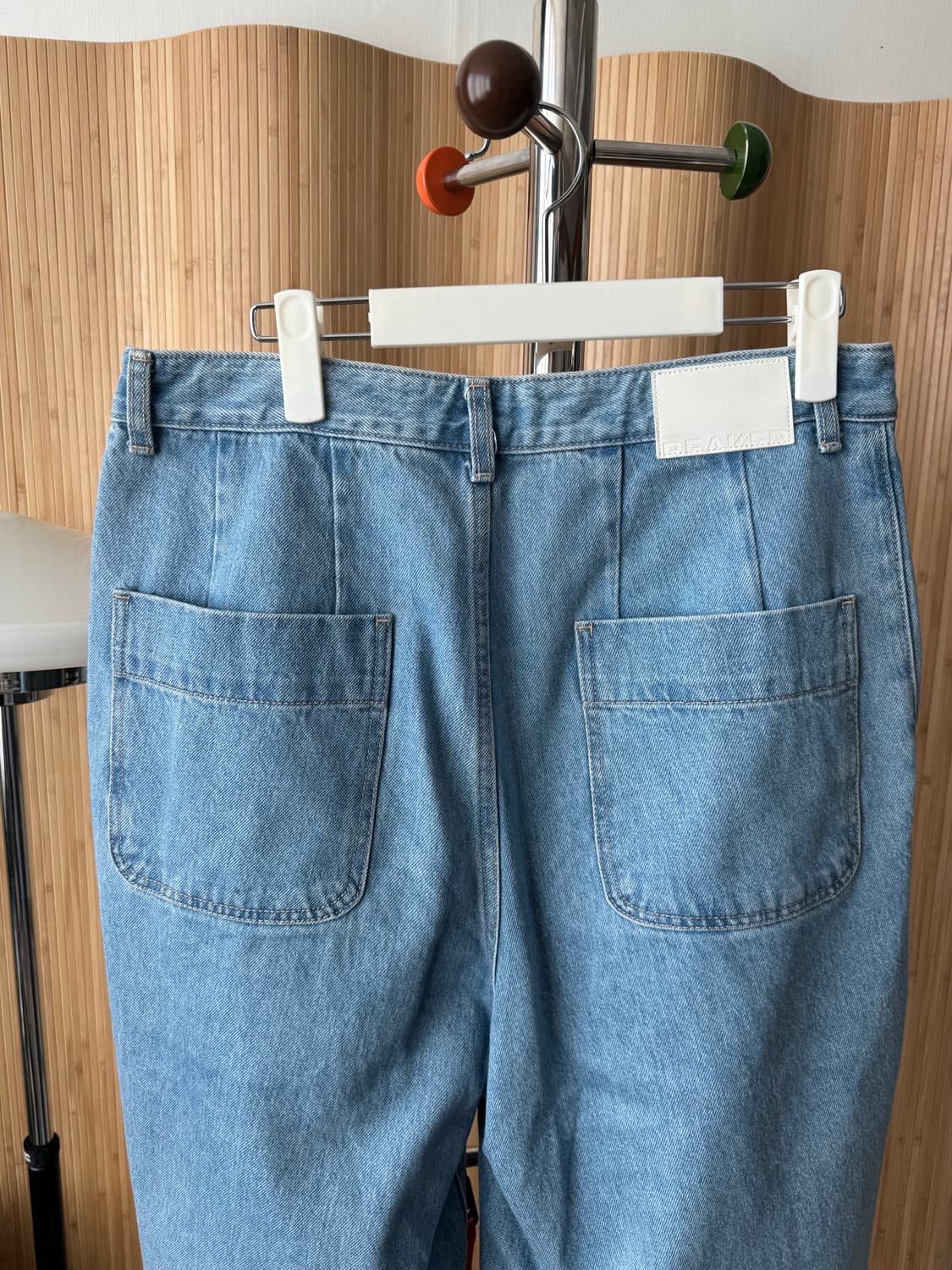 [정품/BEAKER] 비이커 연청 와이드 핀턱 데님 팬츠 (실착2회) 상품이미지8