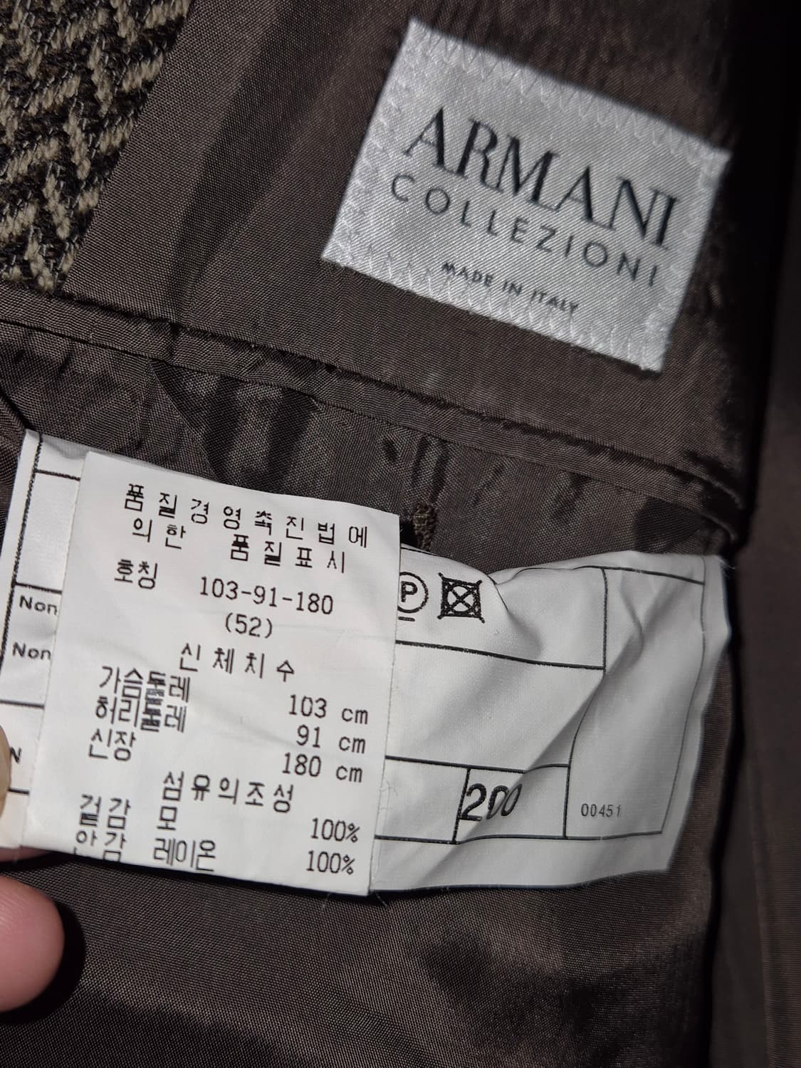 Armani Collezioni 남성 체크 자켓 상품이미지4