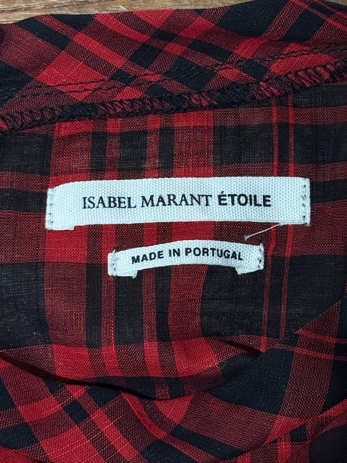 이자벨마랑 에뚜왈 레드 블랙 타탄 체크 탑 스커트 셋업 상품이미지6
