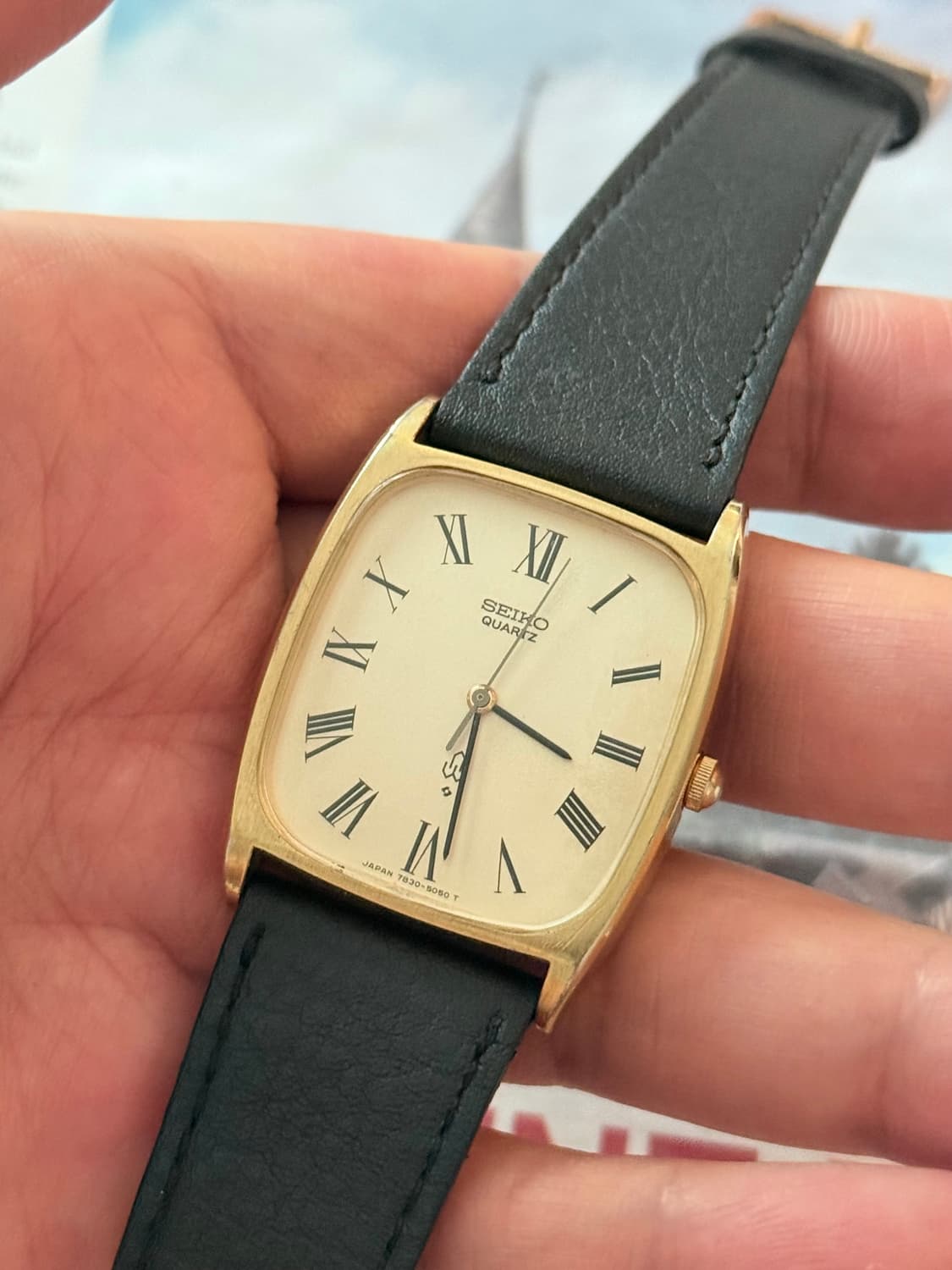Seiko 세이코 Quartz Square 샴페인 골드 상품이미지3