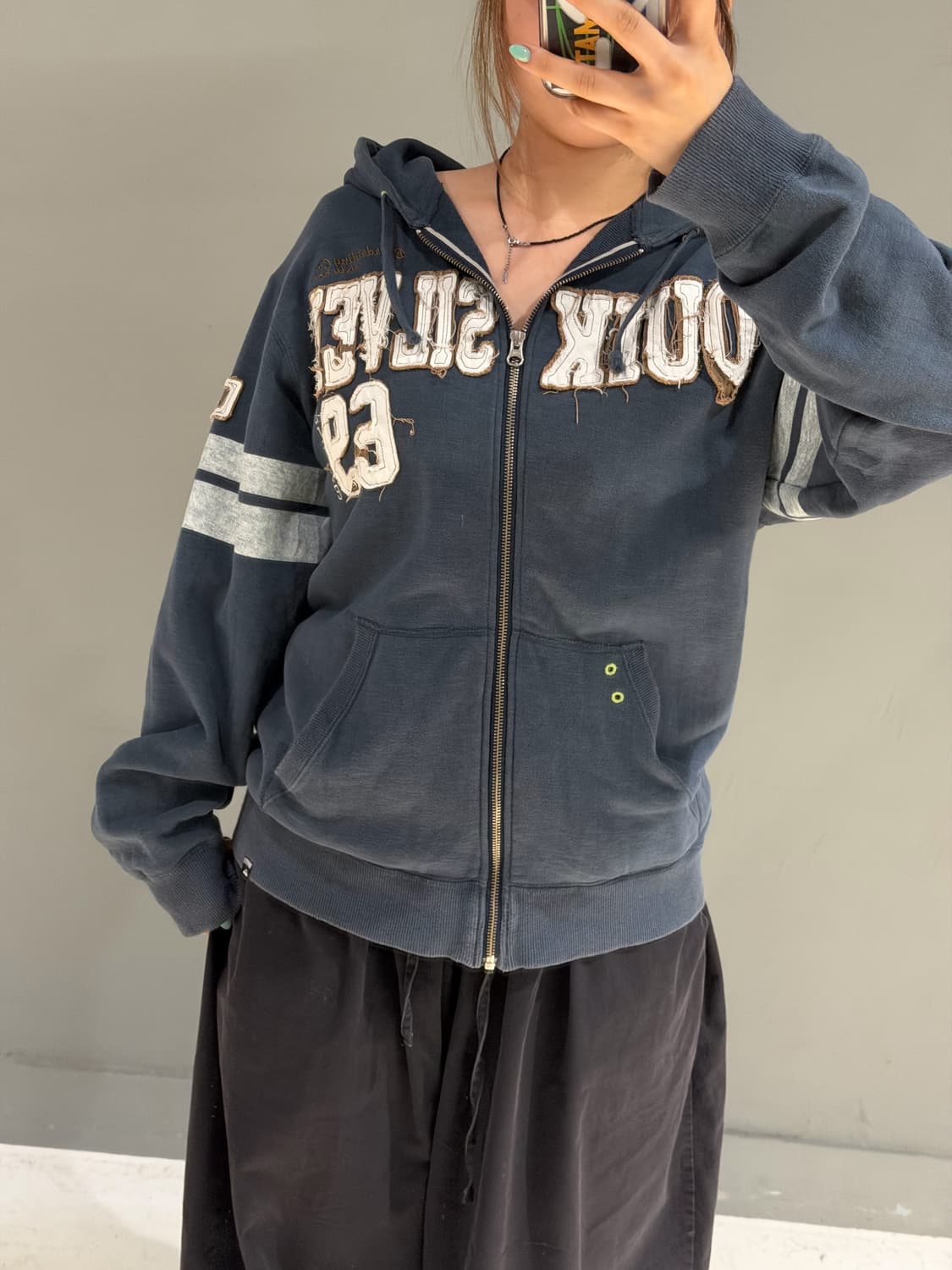 Quiksilver logo oversized hood zip-up 상품이미지3