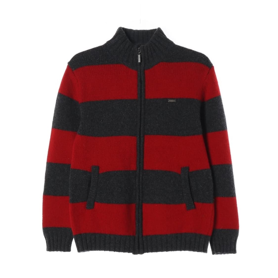 BangBang 스트라이프 하이넥 지퍼 가디건 90 상품이미지1