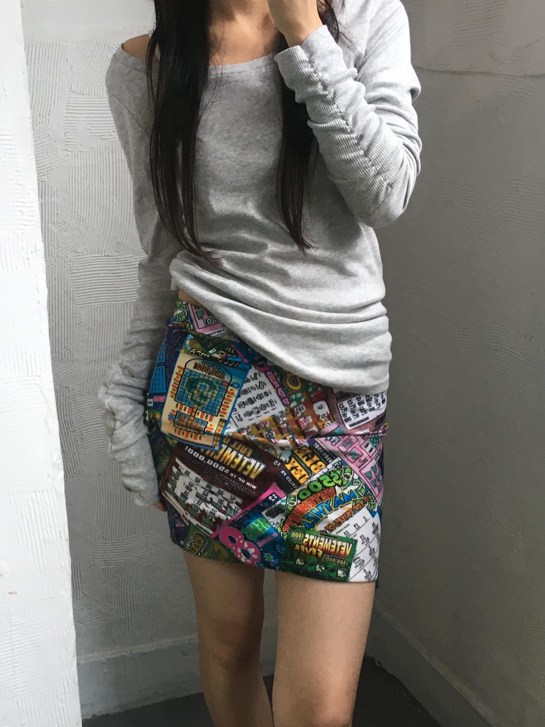 Vetements 베트멍 복권 티켓 프린팅 멀티컬러 미니 스커트   Pr 상품이미지2