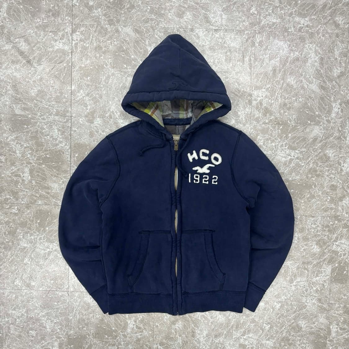 홀리스터 y2k 올드스쿨 매장판 네이비 두툼 후드집업 희귀져지(M) 상품이미지3