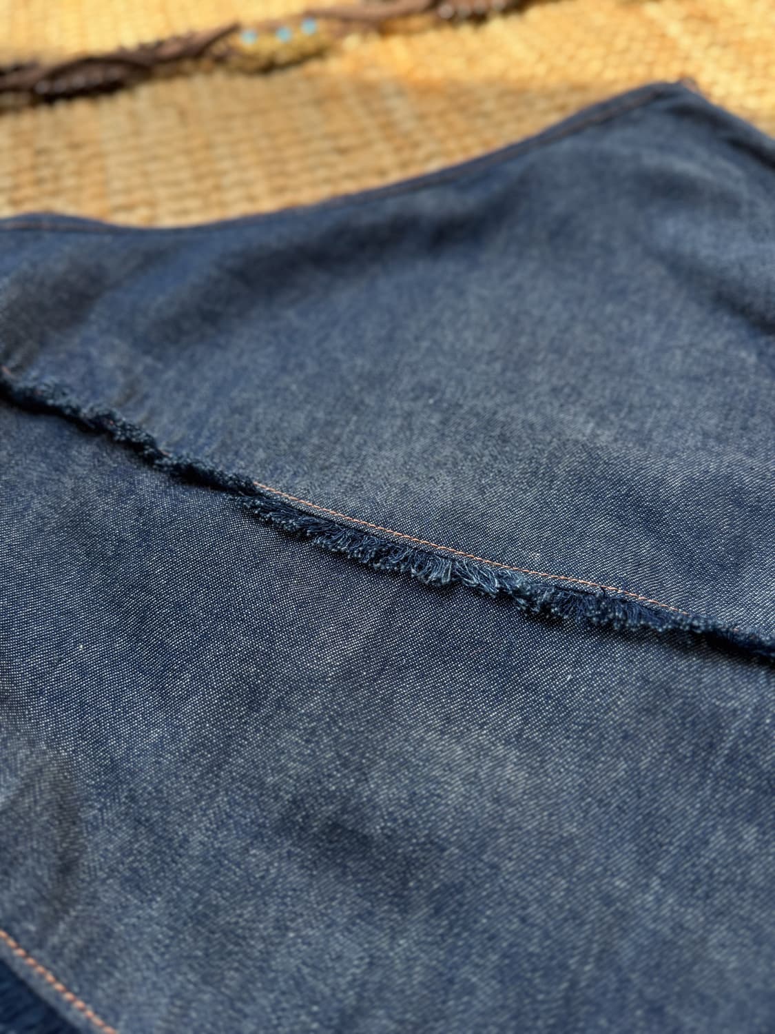 Fringed Stitched Denim Skirt 0150 상품이미지4