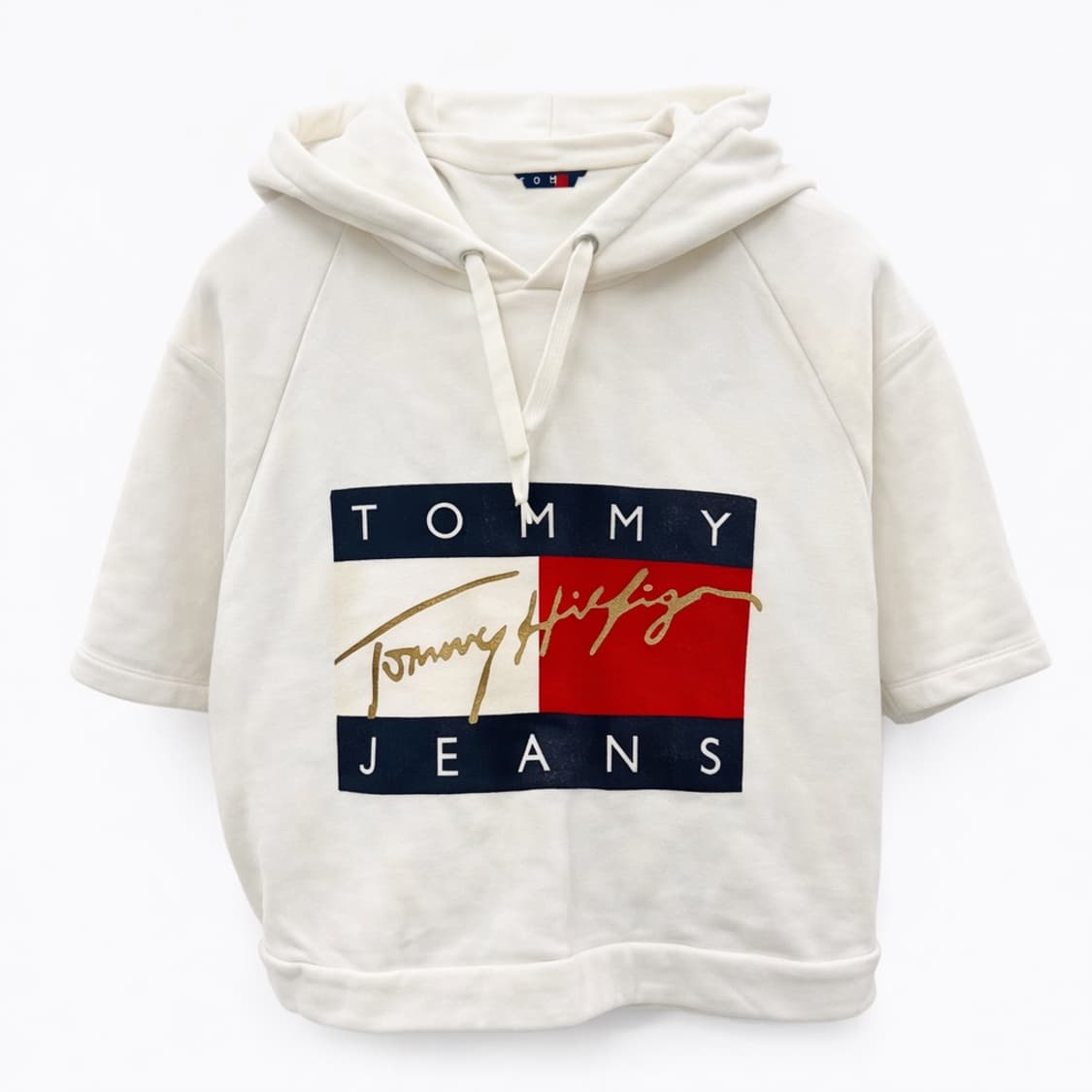 타미진스 흰색 반팔 후드티 S 상품이미지1