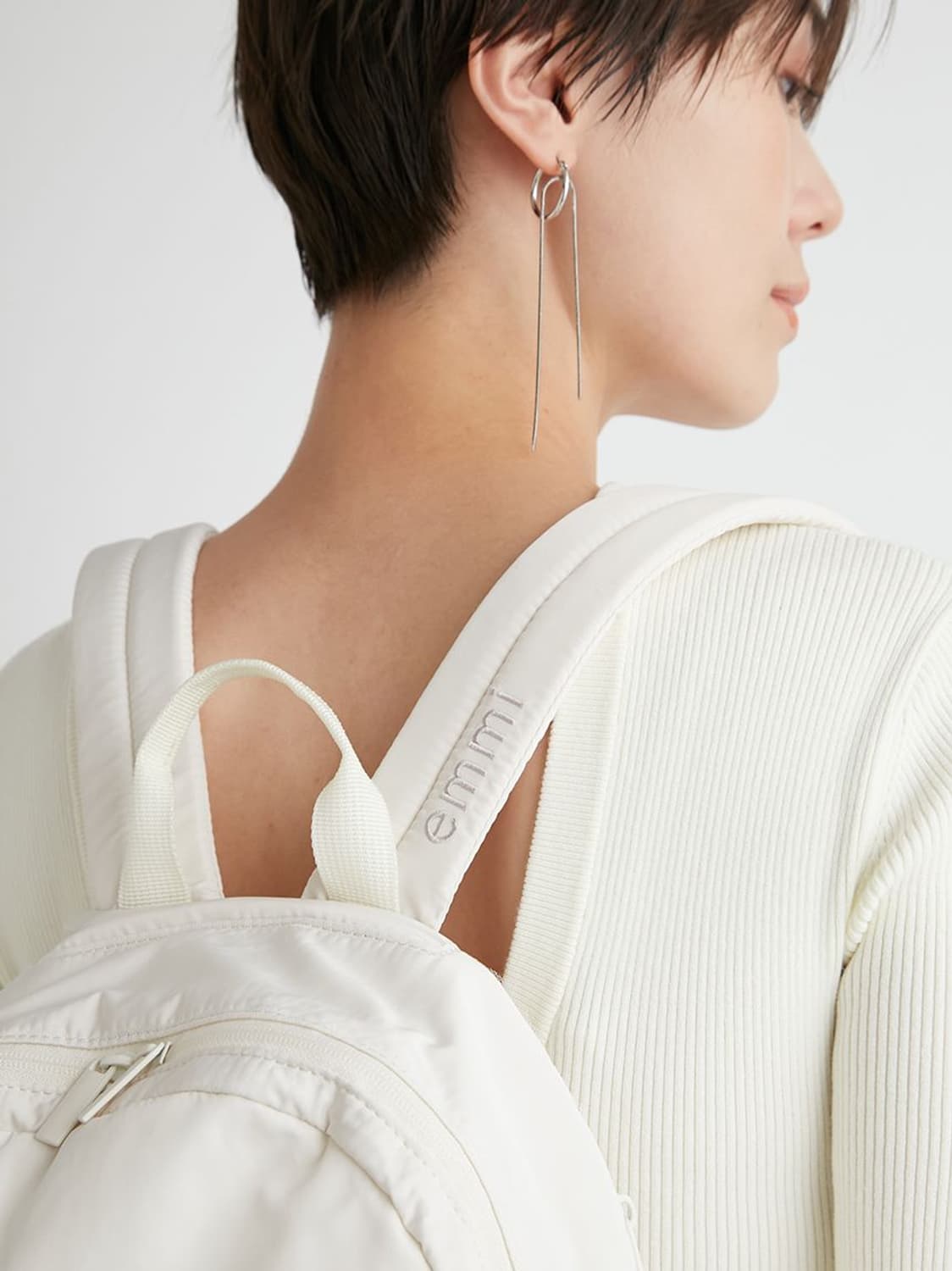 emmi 에미 일본 브랜드 튤 메쉬 매쉬 미니 개더 바디 백팩 블랙 상품이미지6