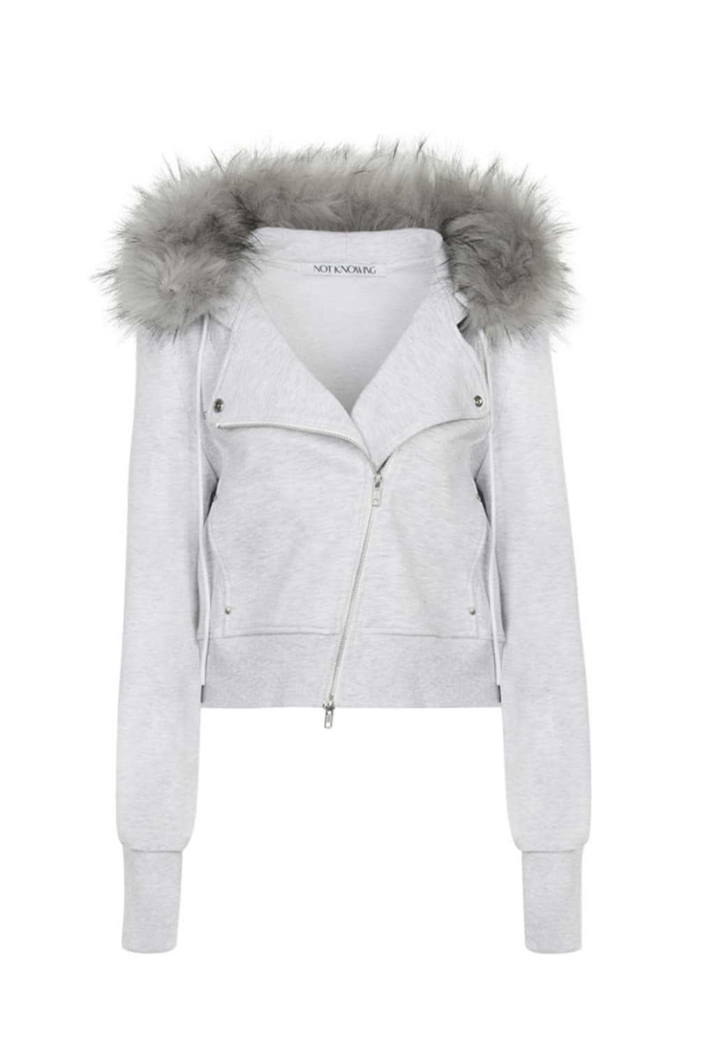 (택 O) 낫노잉 라이더 퍼 후드집업 그레이 상품이미지3