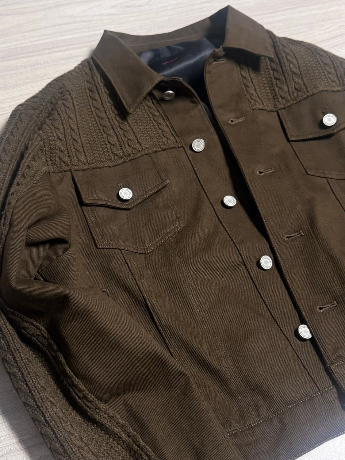 prt 애니타임로릭 ZINNIA MIX JACKET 믹스자켓 브라운  M 상품이미지3