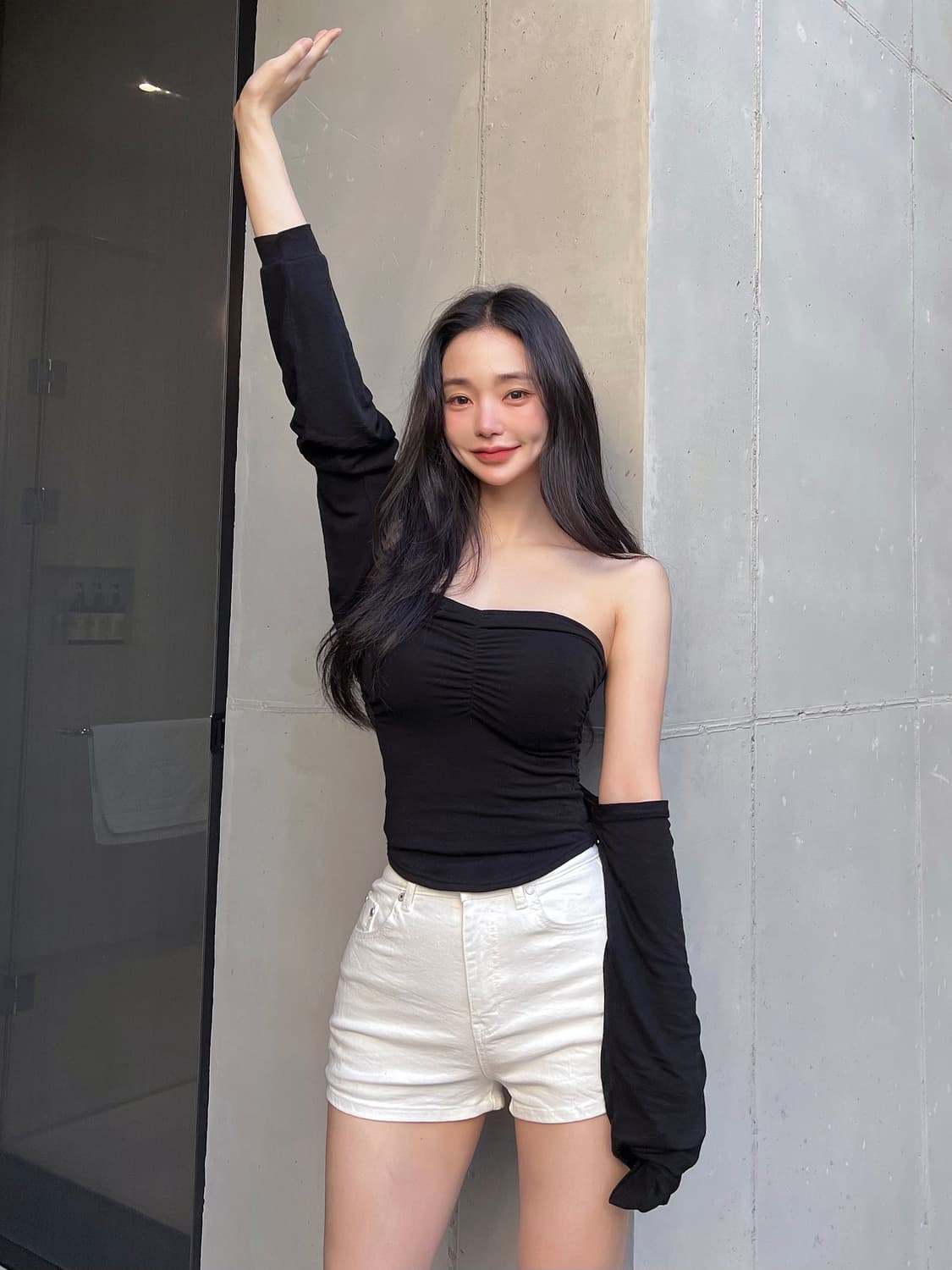 (미착용)새상품 카인다미 셔링 니트 볼레로 세트 set(블랙) 상품이미지6