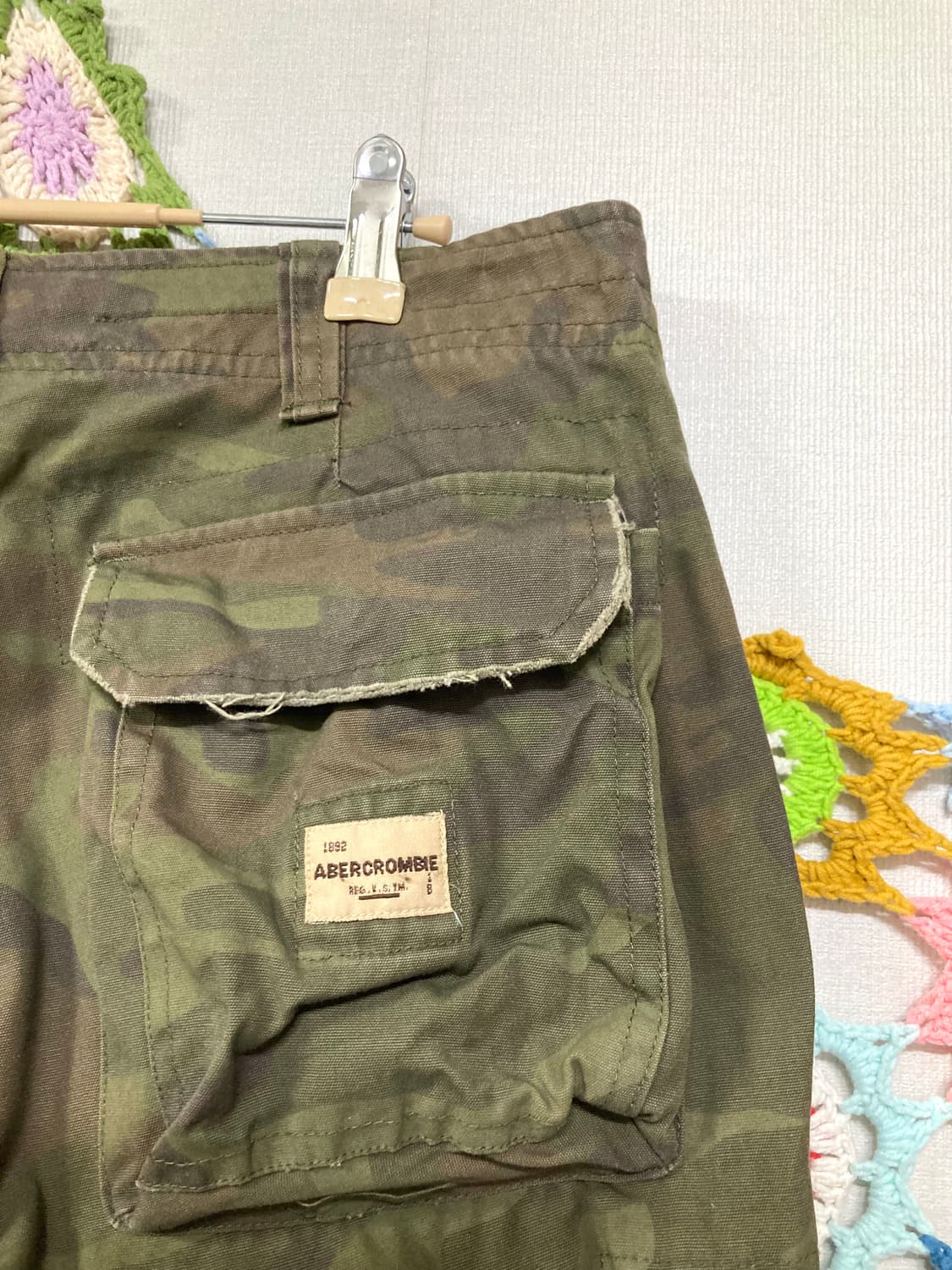 아베크롬비 y2k 카모플라쥬 유틸리티 필드 카고 워크팬츠 32 상품이미지6