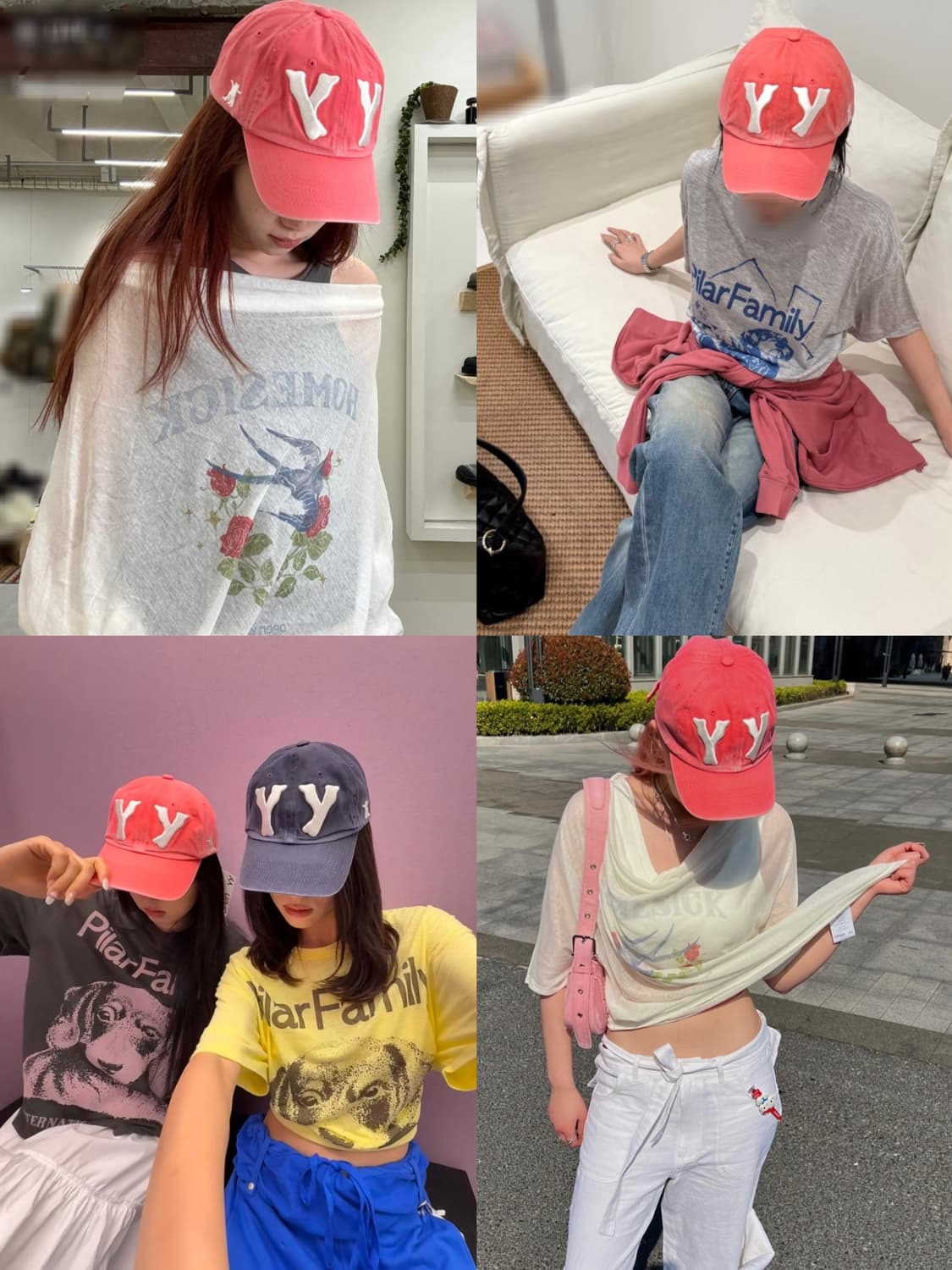 레드 오픈와이와이 로고 볼캡 모자 상품이미지1