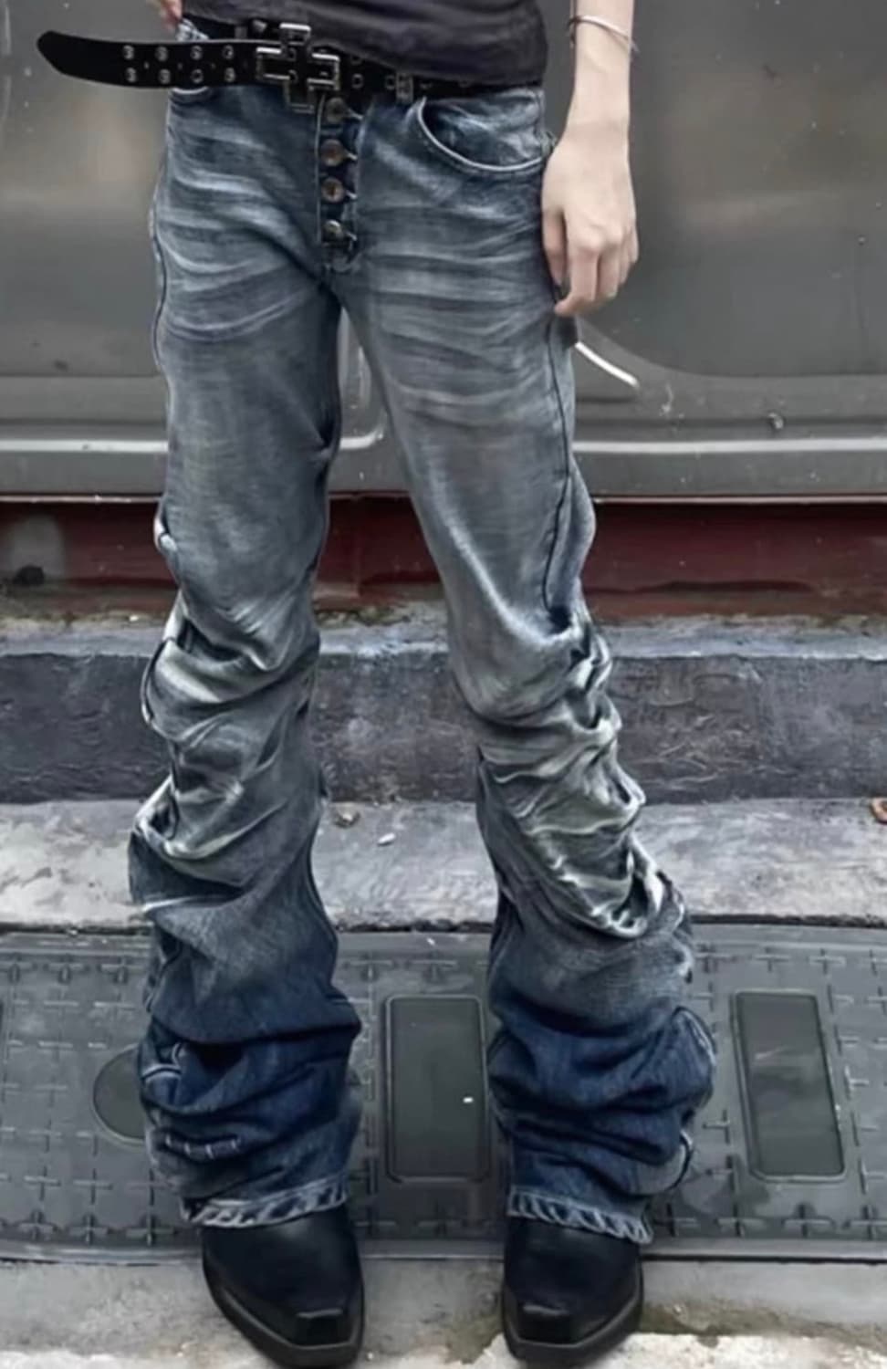 플레어진 진청 상품이미지1