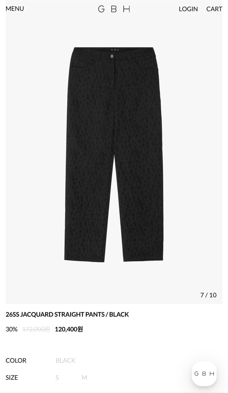 GBH 어패럴 26SS JACQUARD STRAIGHT PANTS 상품이미지1