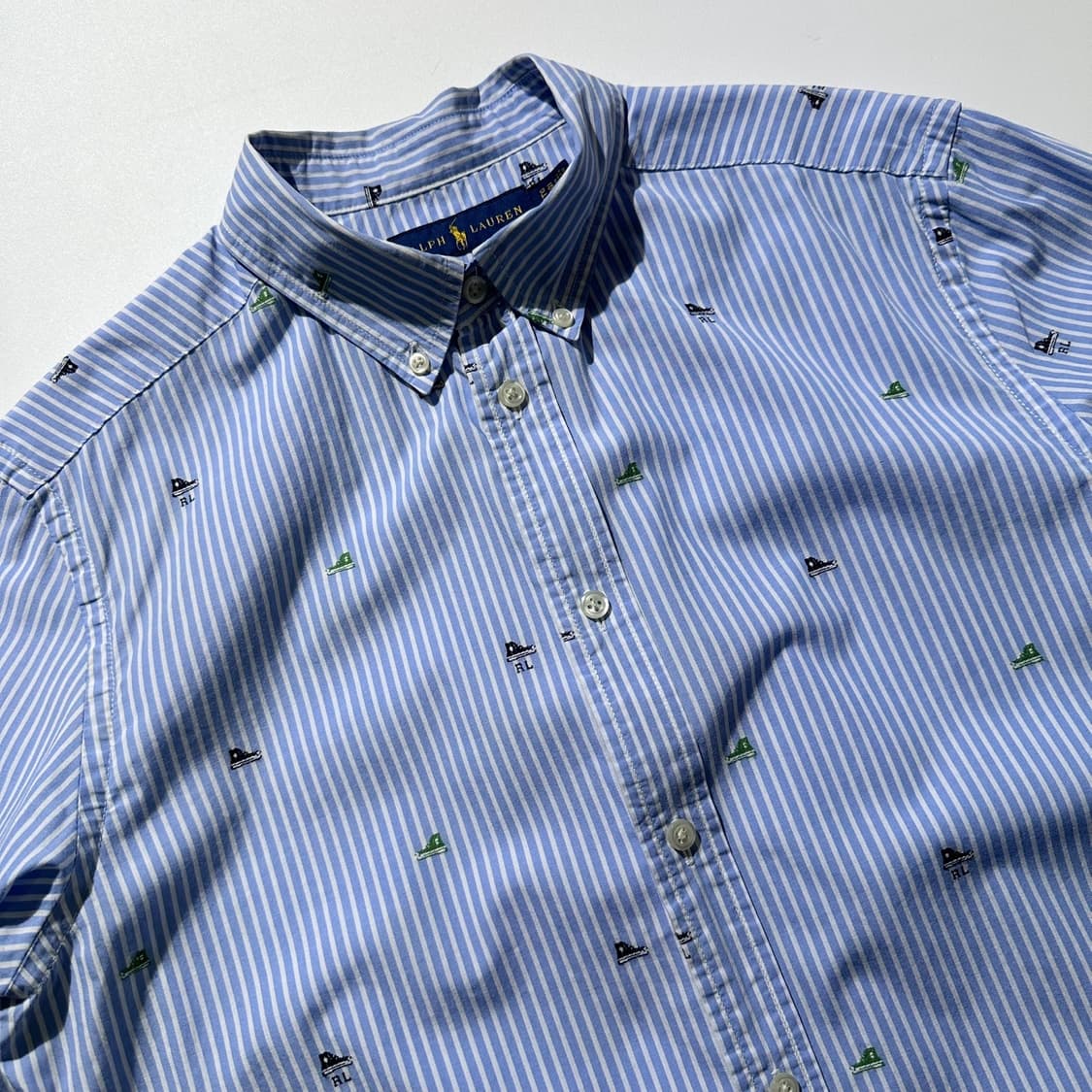 폴로 랄프로렌 엠브로이디드 패턴 스트라이프 셔츠 상품이미지3