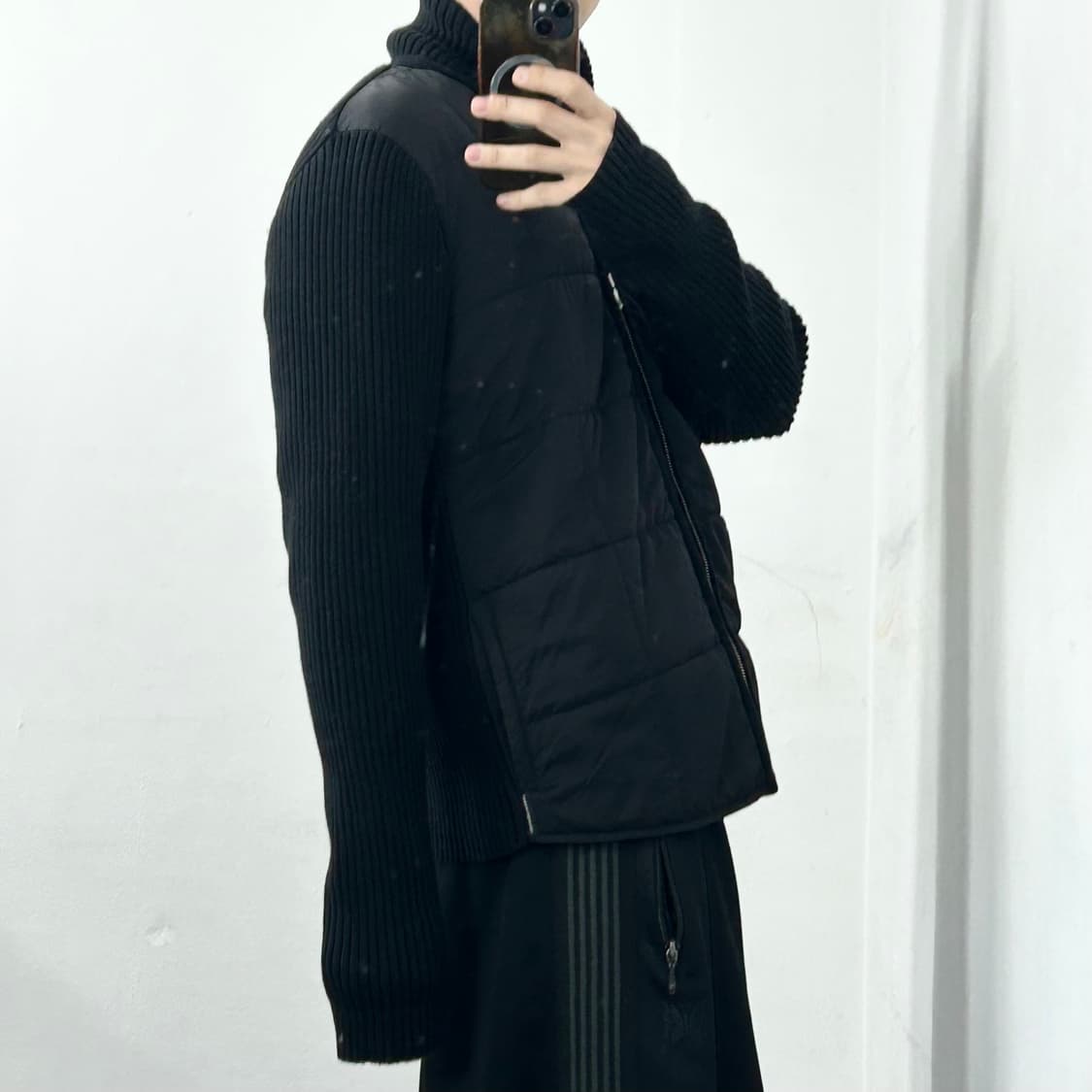 아르마니 익스체인지 패딩 믹스드 니트 자켓 상품이미지3