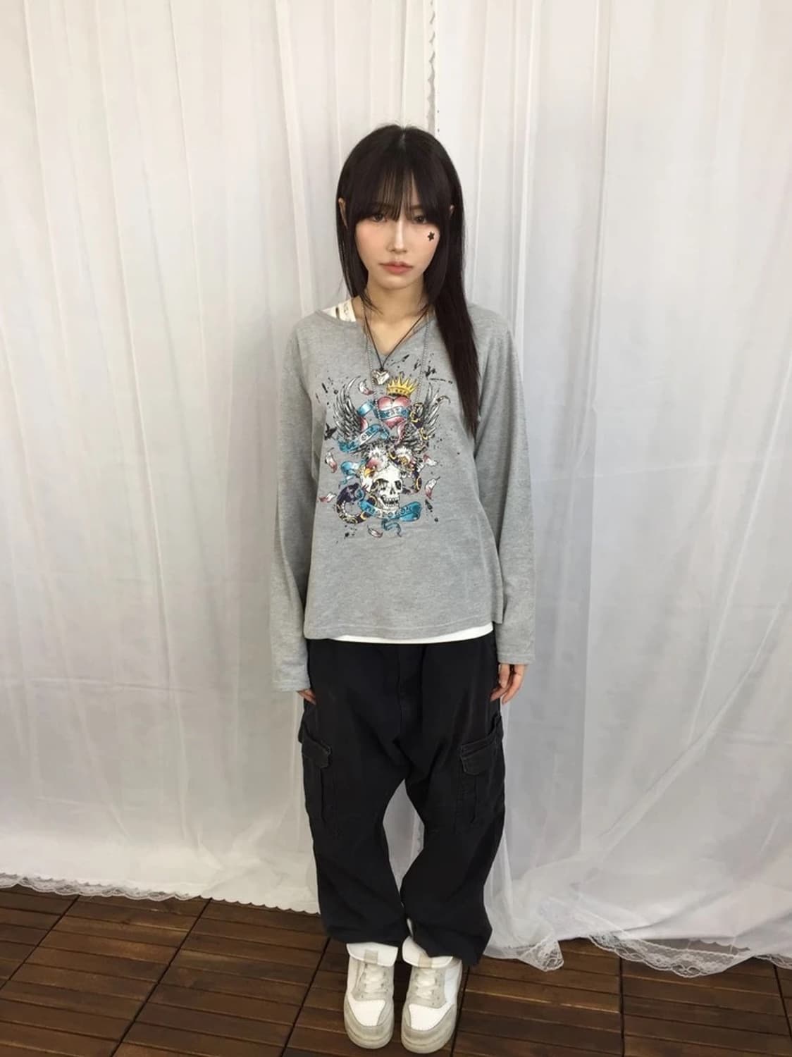 JPN Skull Crown Graphic Long Sleeve 상품이미지1