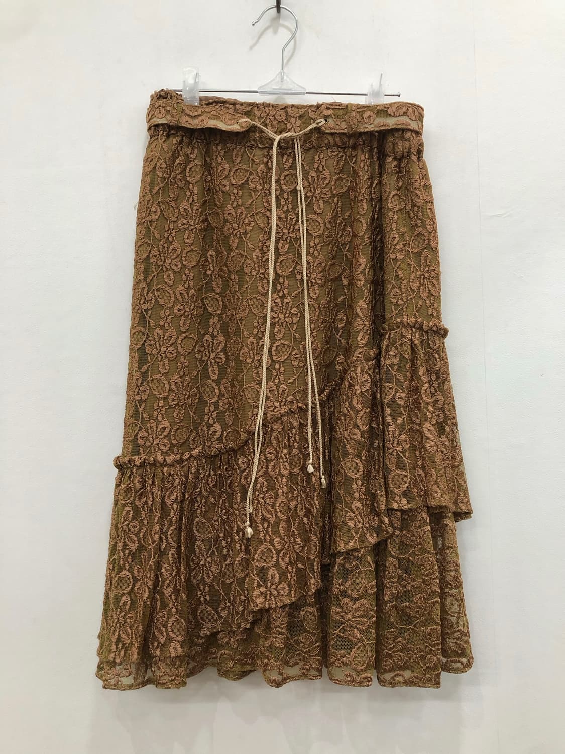 brown lace belt detail midi skirt  상품이미지2
