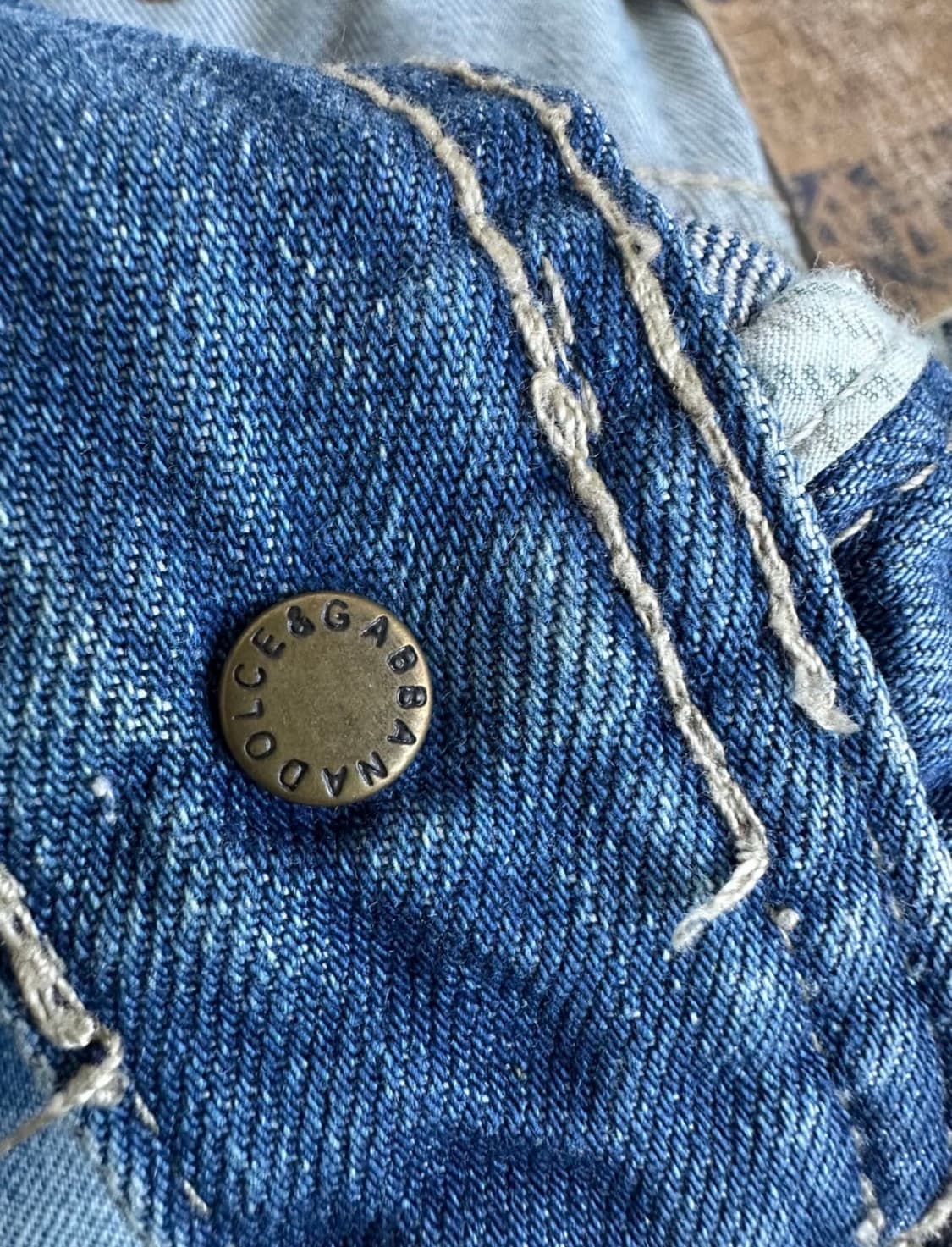 돌체앤가바나 백포켓 블루 워싱 데님팬츠 상품이미지8