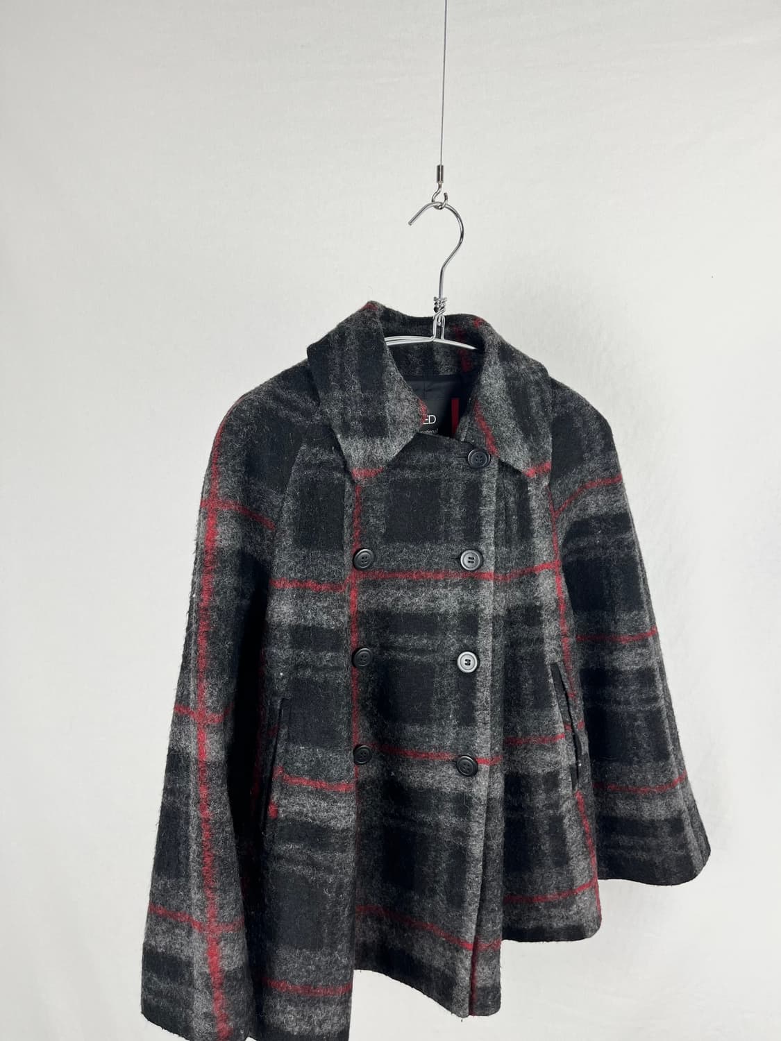 Vintage 울 체크 패턴 자켓 상품이미지2