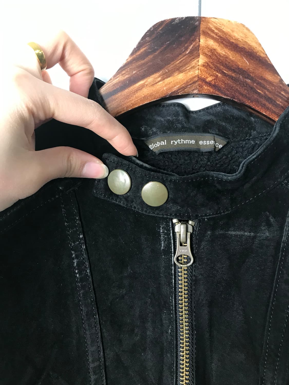 Vintage 빈티지 블랙 스웨이드 자켓 상품이미지5