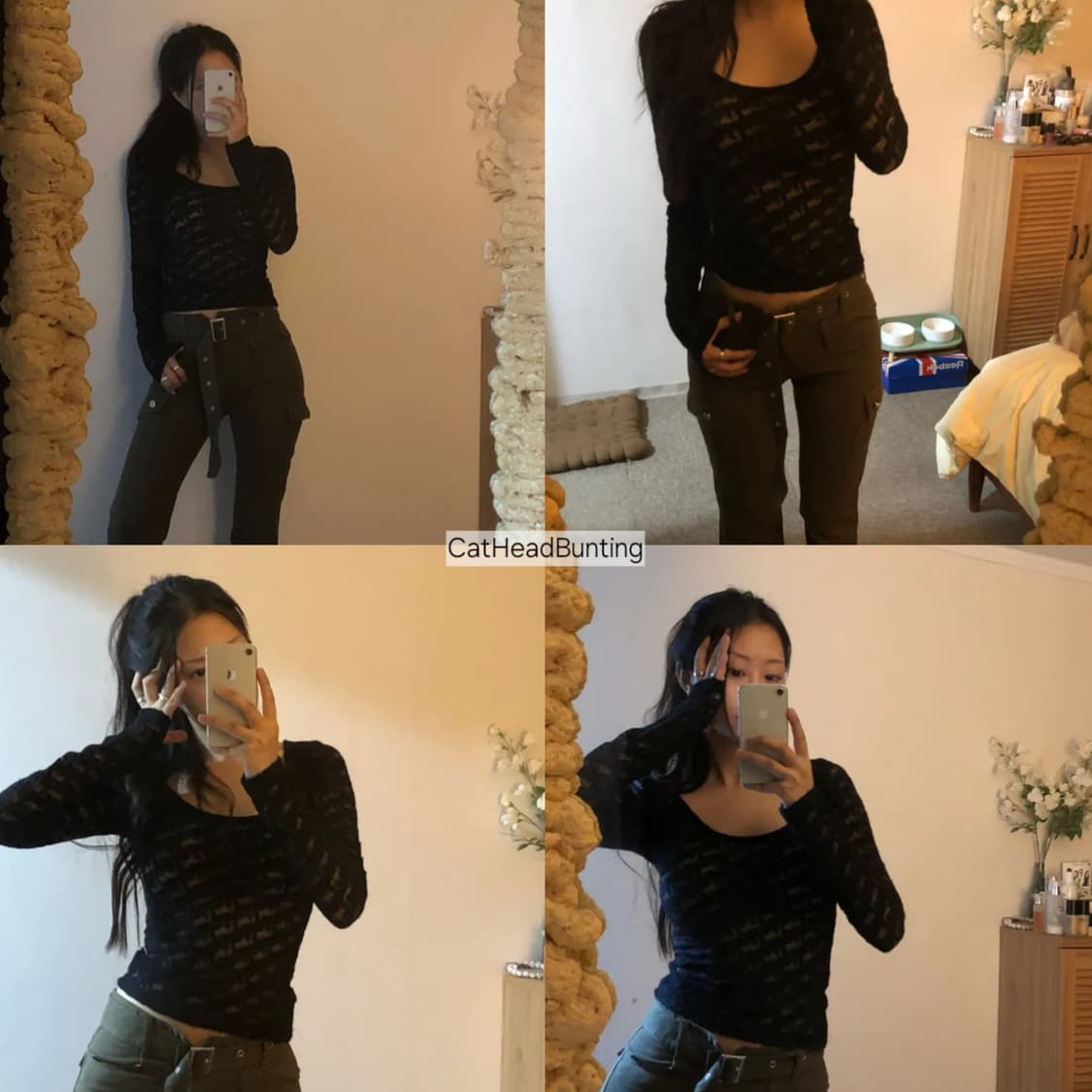 갸루깔 리본 레이스 롱슬리브티 더에펠 원더원더 클라따_미착용 새상품 상품이미지2