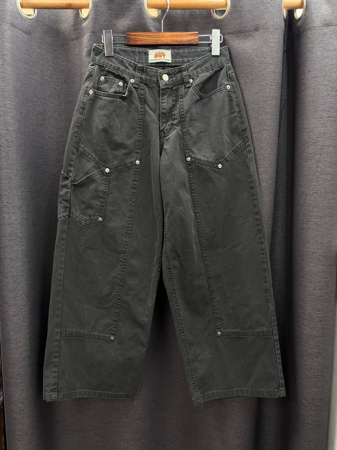 OOT 블랙 워크웨어 카펜터 데님 팬츠 흑청 와이드 벌룬 상품이미지1