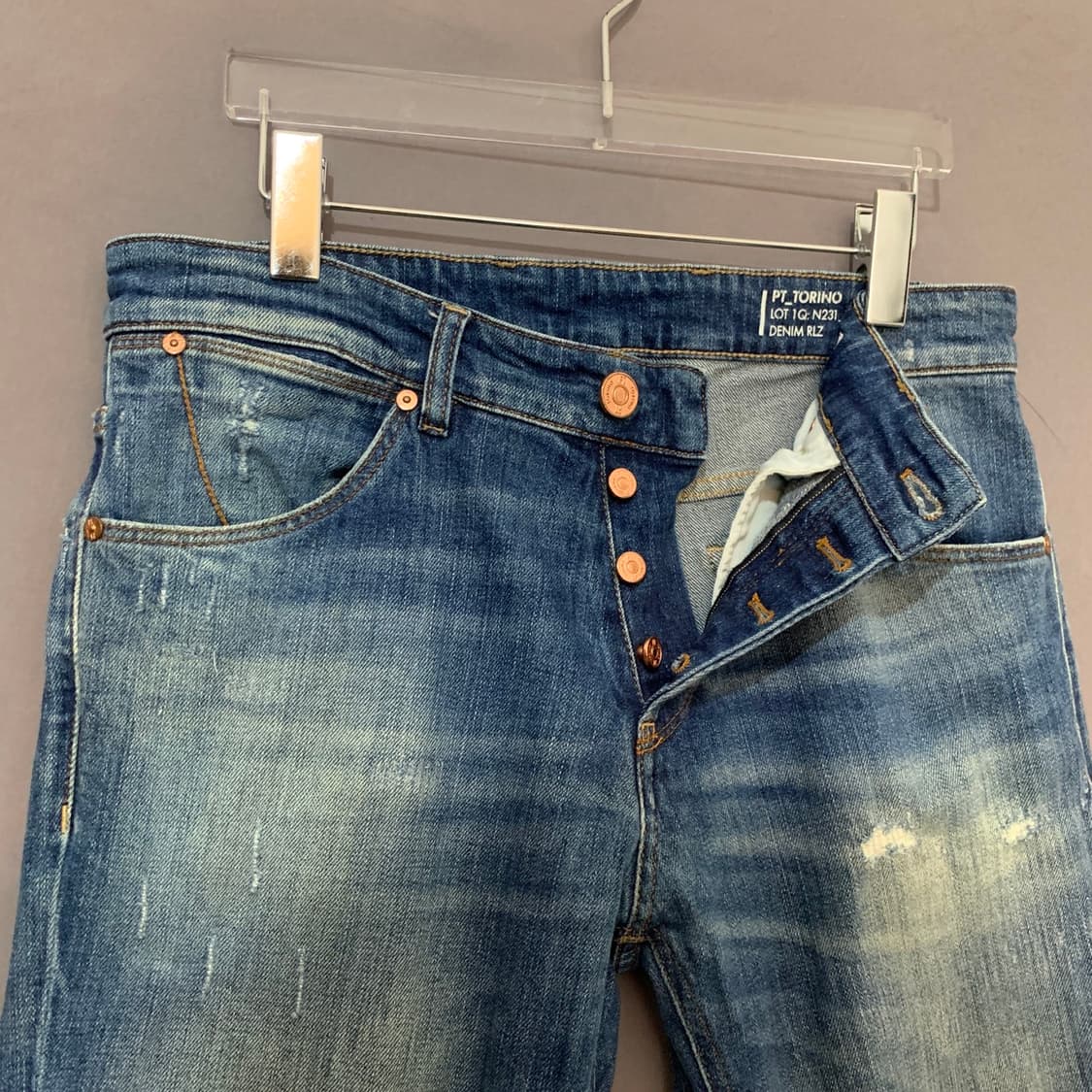 32인치 PT토리노 레게 데미지 워싱 스판 데님 청바지 상품이미지7