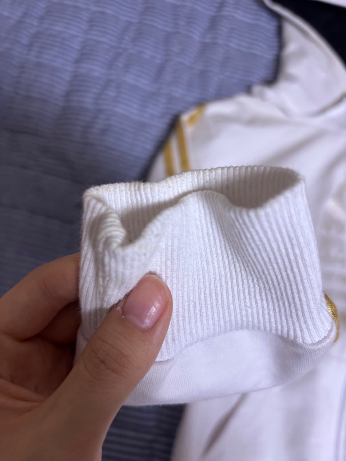 아디다스 화이트 골드 후드집업 빅로고 빈티지 져지 상품이미지4