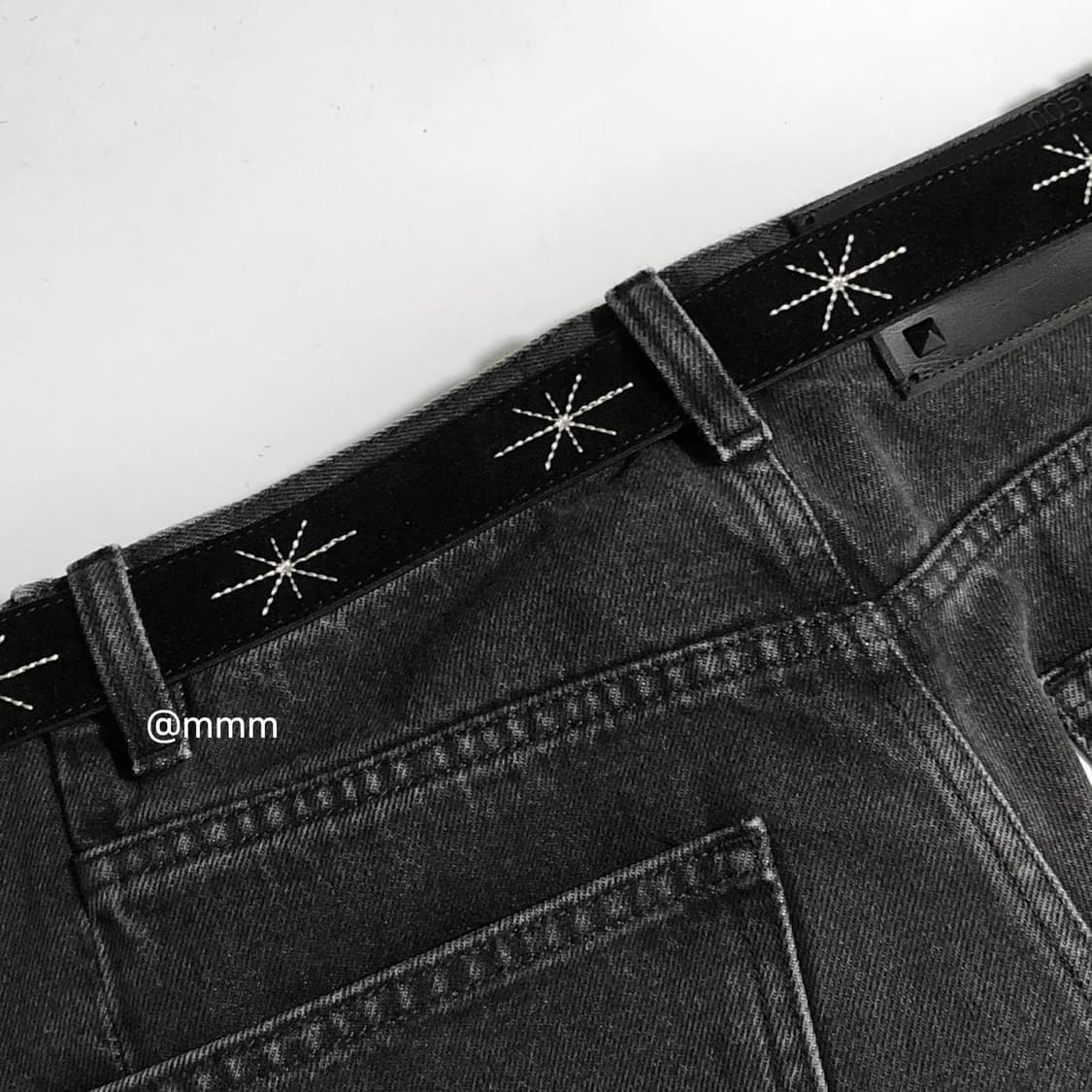 [Unisex] 스웨이드 별빛 자수 벨트 3컬러 상품이미지9